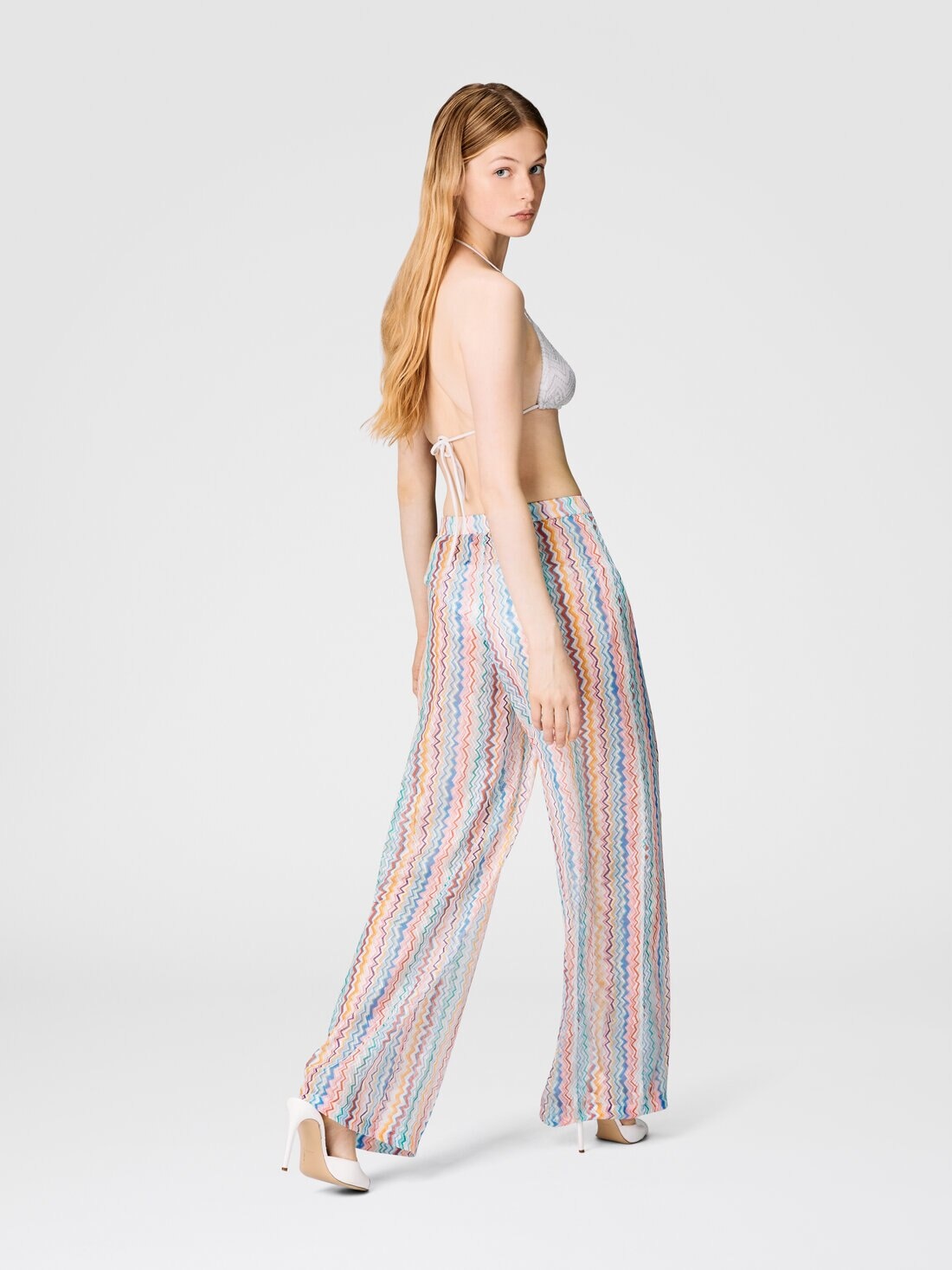 Palazzo pants with zig zag pattern - 3