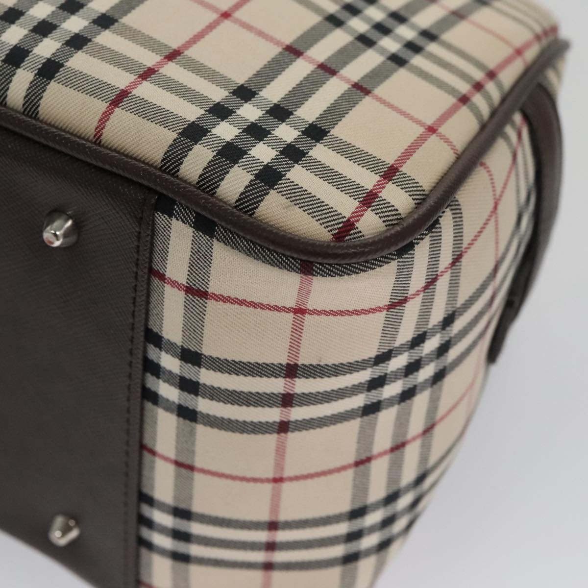 Burberry Nova Check Hand Bag Canvas Beige - 14
