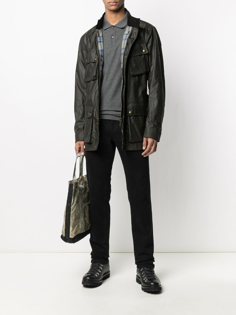 waxed belted jacket - 2