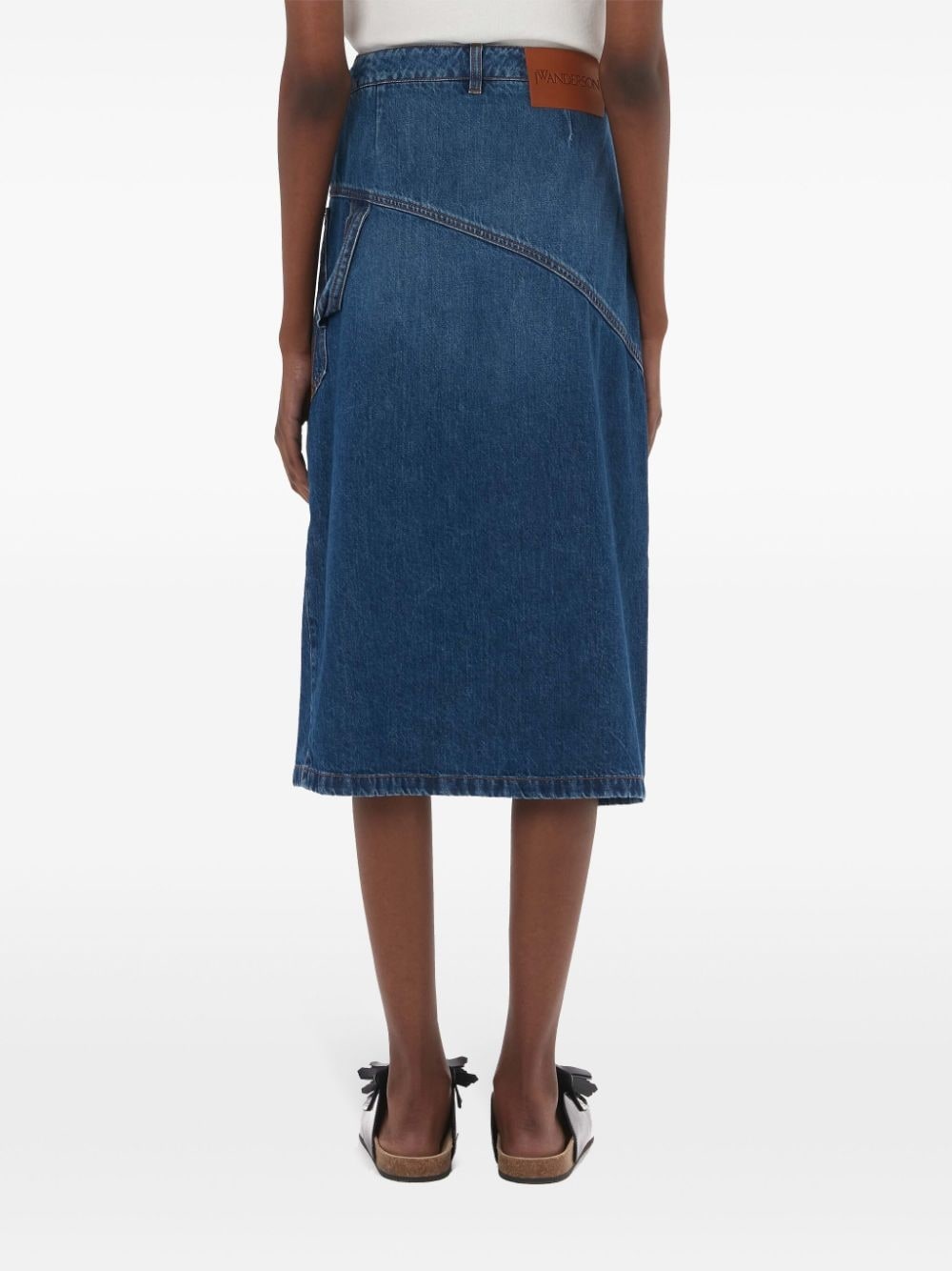 wrap-design denim skirt - 4