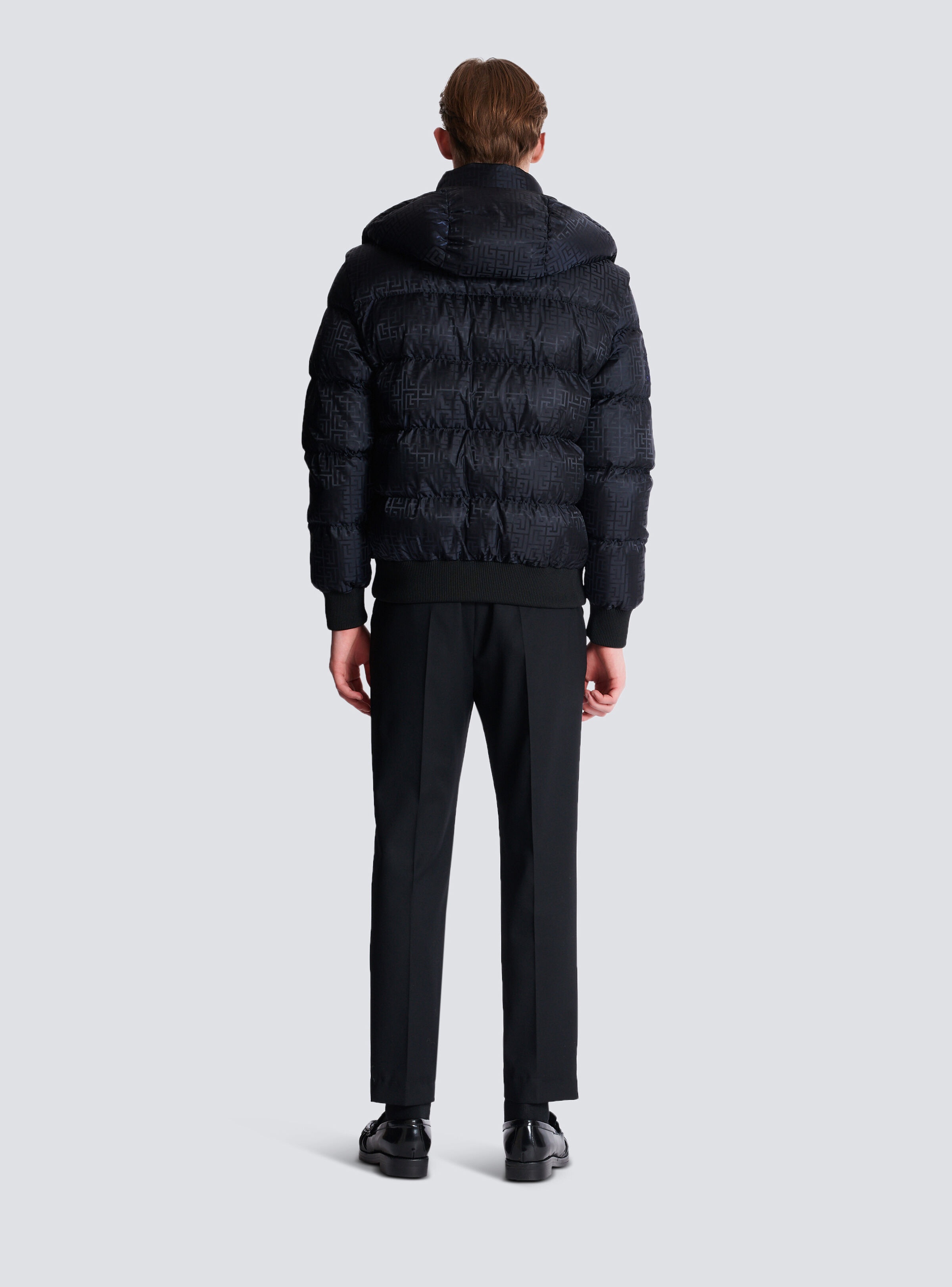 Cropped monogram jacquard padded jacket - 4