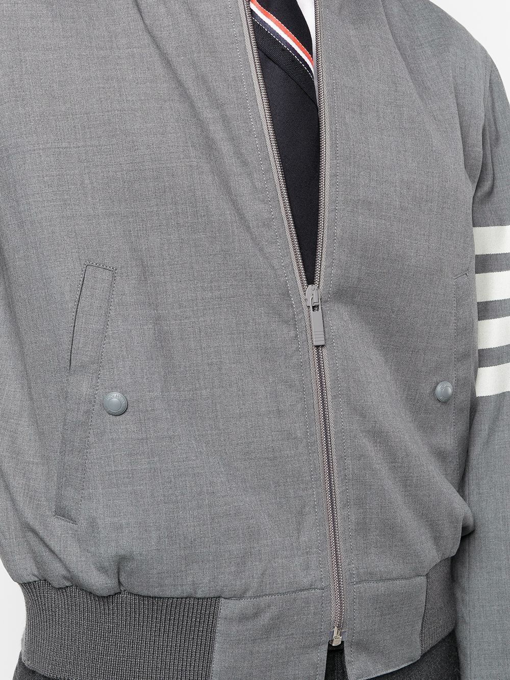 4-Bar stripe knitted bomber jacket - 6