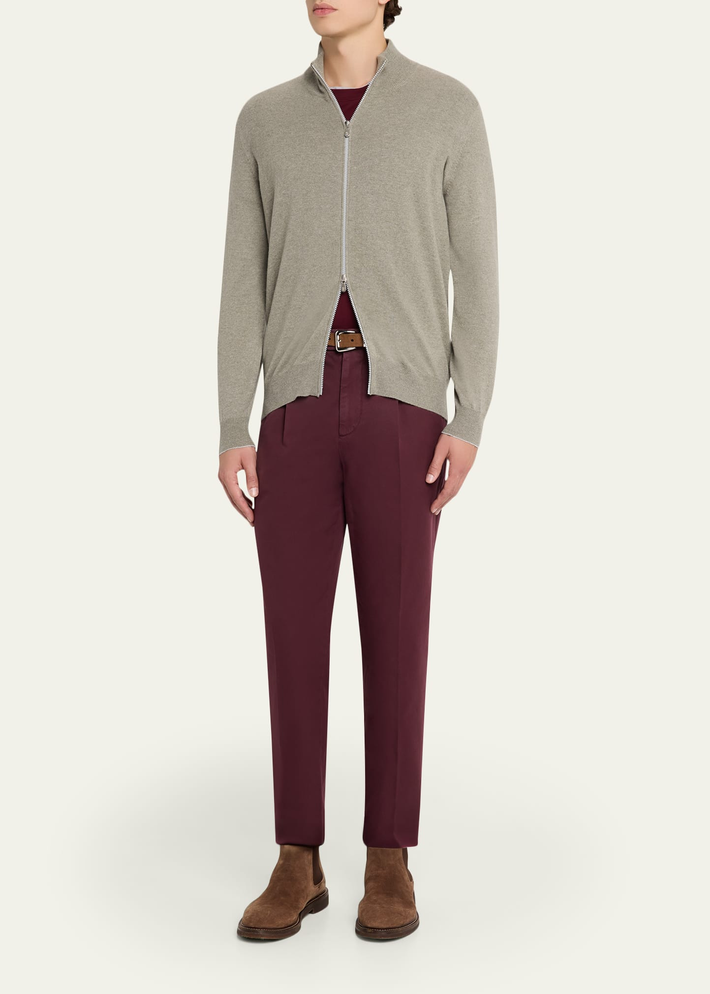 Men's Tapered Single-Pleated Pants - 2
