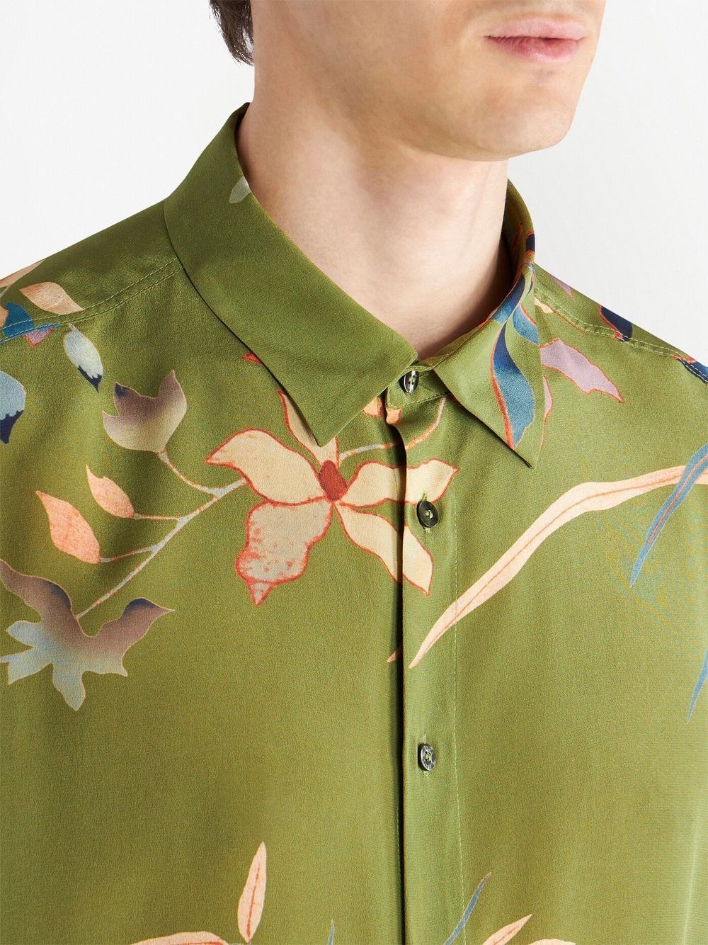 floral-print silk shirt - 5