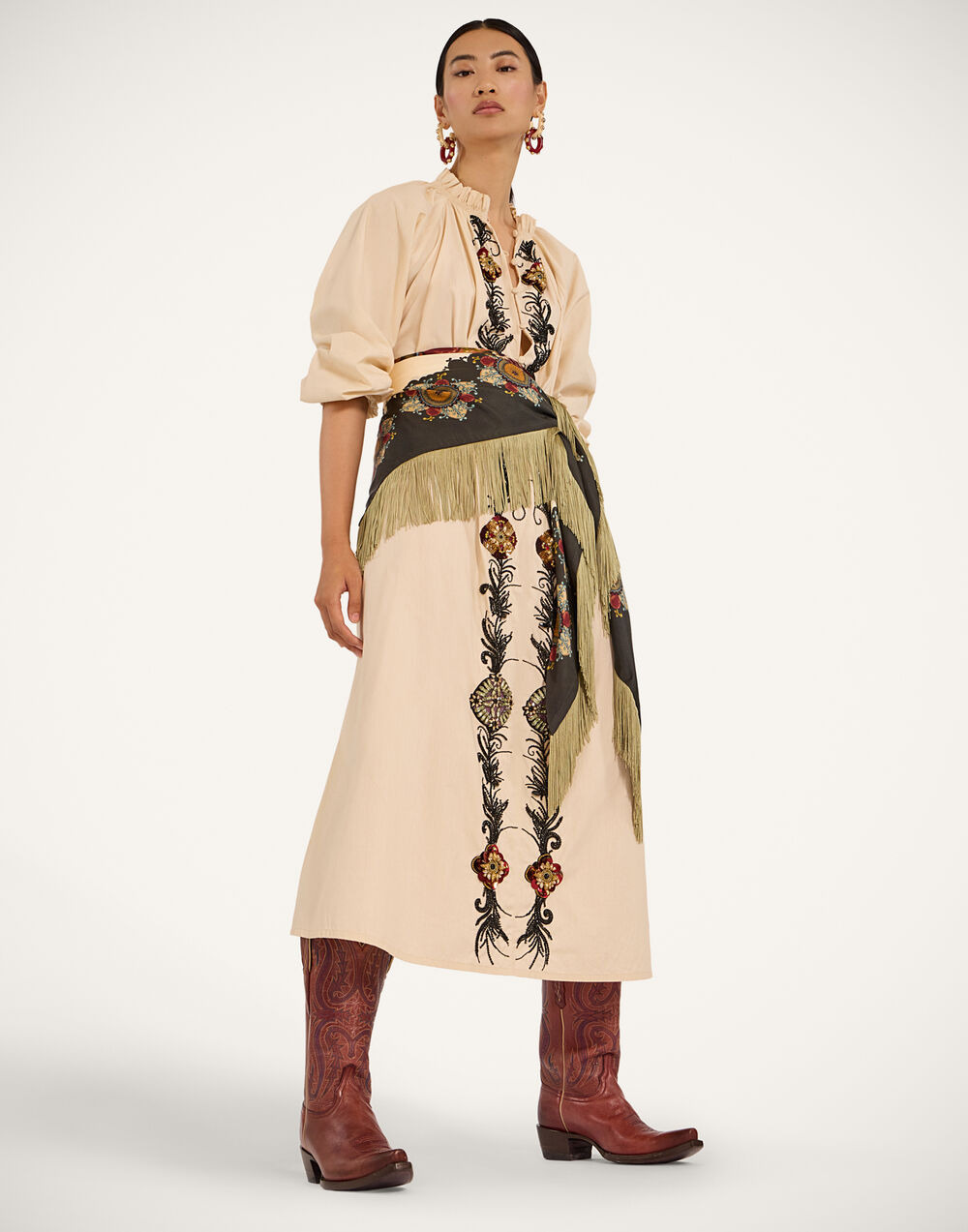 Fringe Triangle Scarf - 4