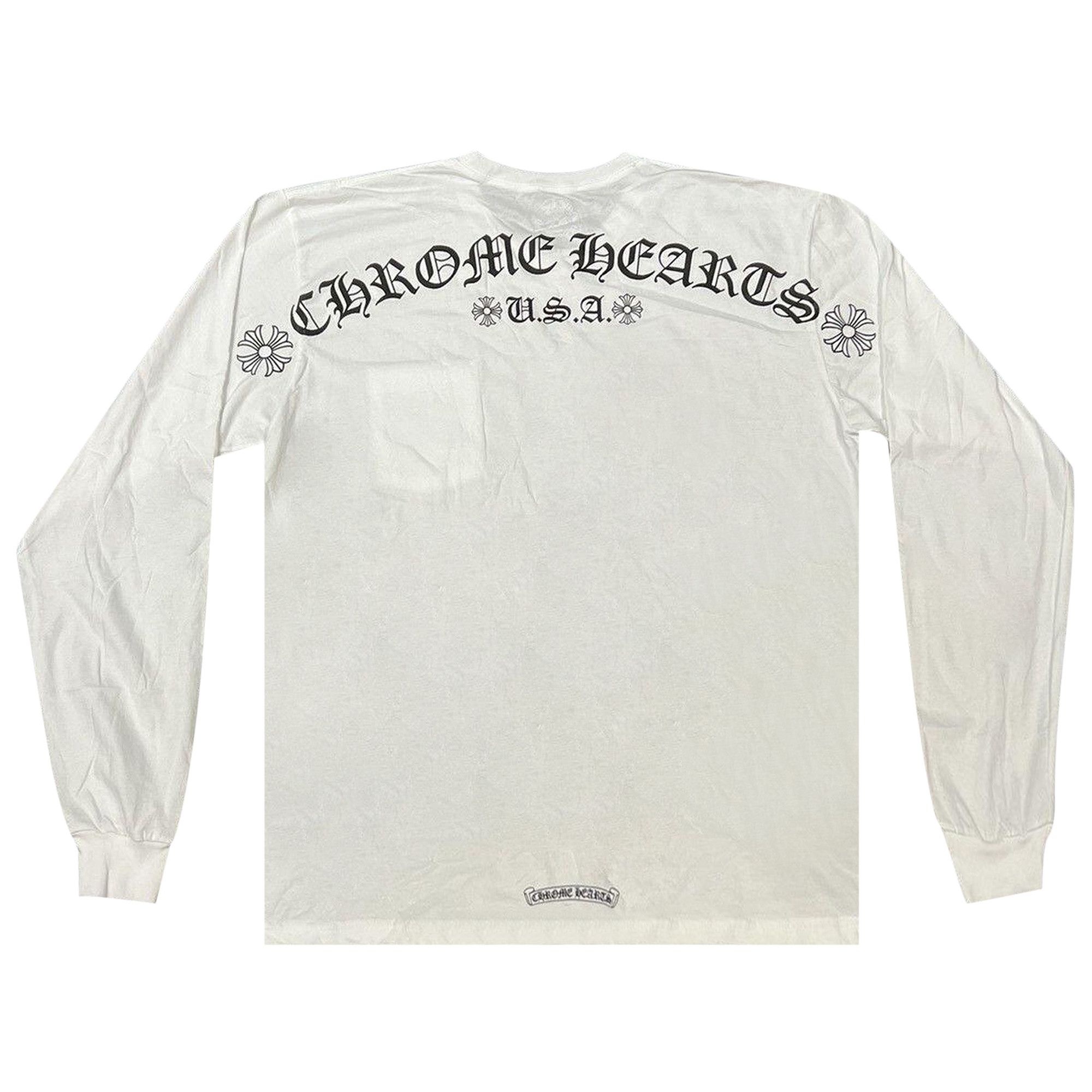 Chrome Hearts Scroll Logo Pocket Long-Sleeve 'White' - 2