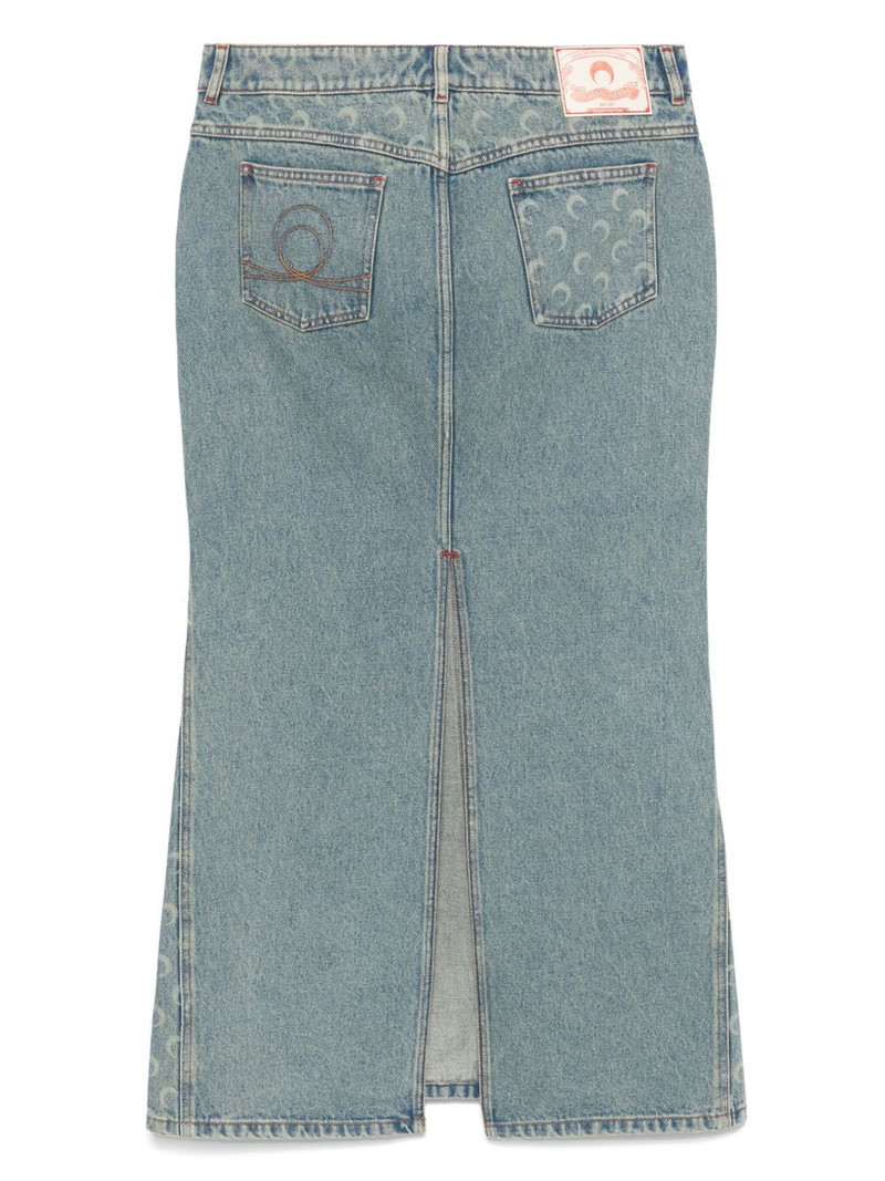 Marine Serre moon-laser denim maxi skirt outlook
