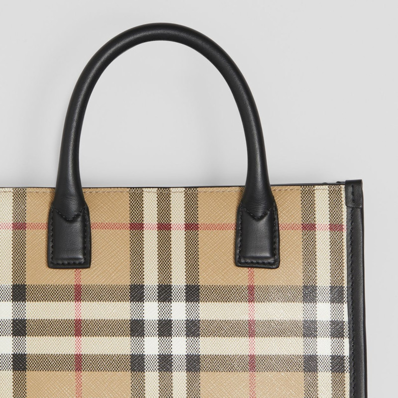 Mini Vintage Check and Leather Tote 2