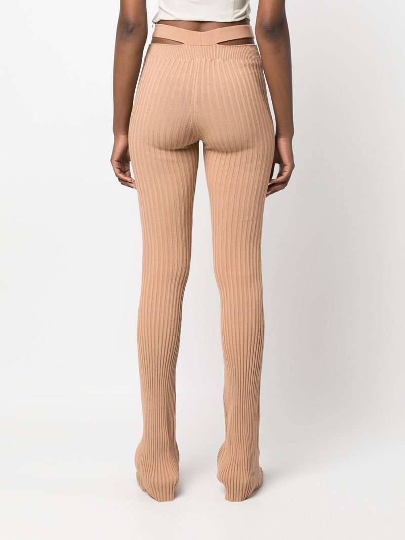 cut-out detail knit leggings 4