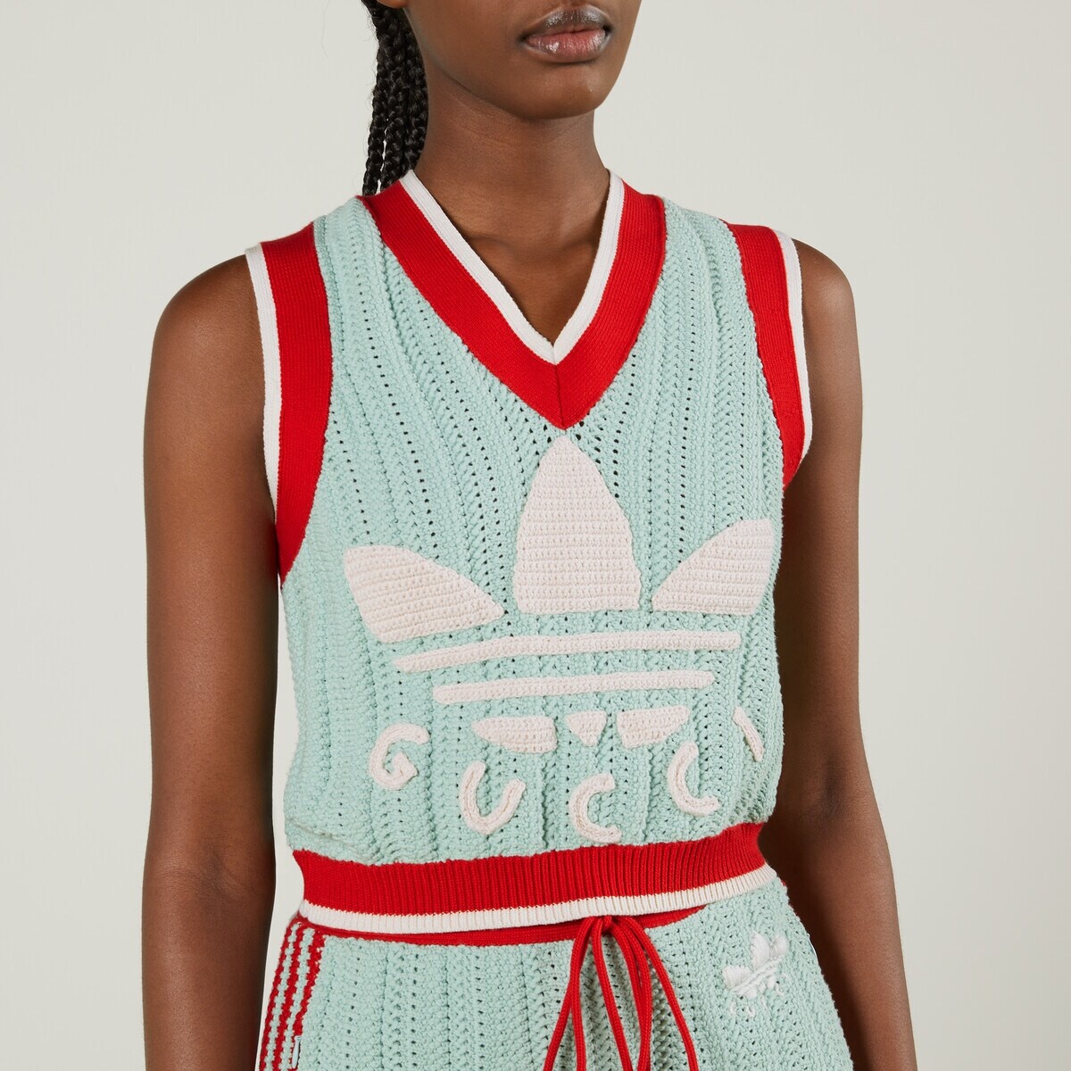 adidas x Gucci rib stitch sleeveless top - 4
