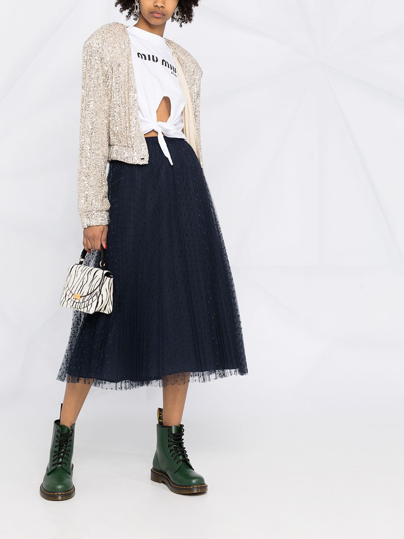 REDValentino high-rise flared midi skirt outlook