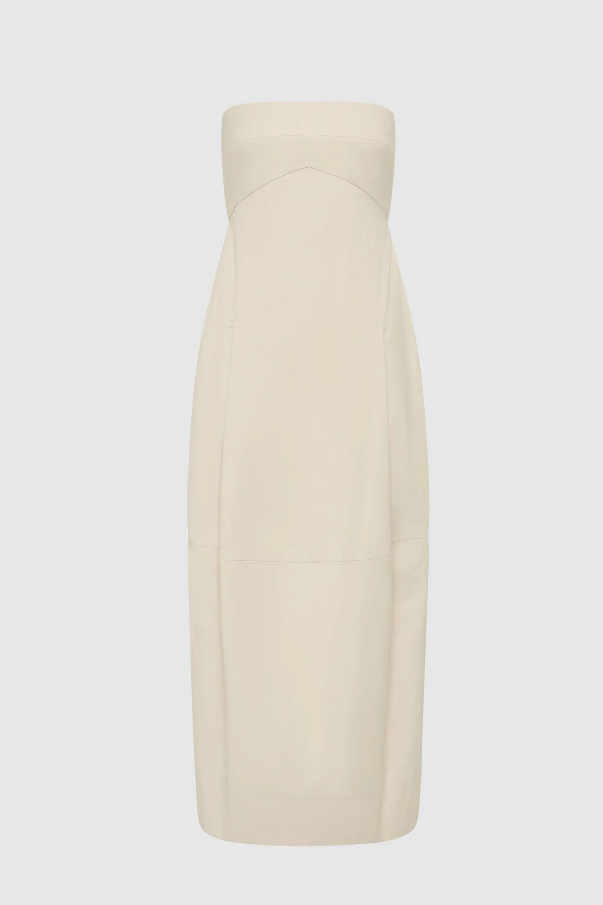 Canvas Pleat Cocoon Dress - Shell - 1