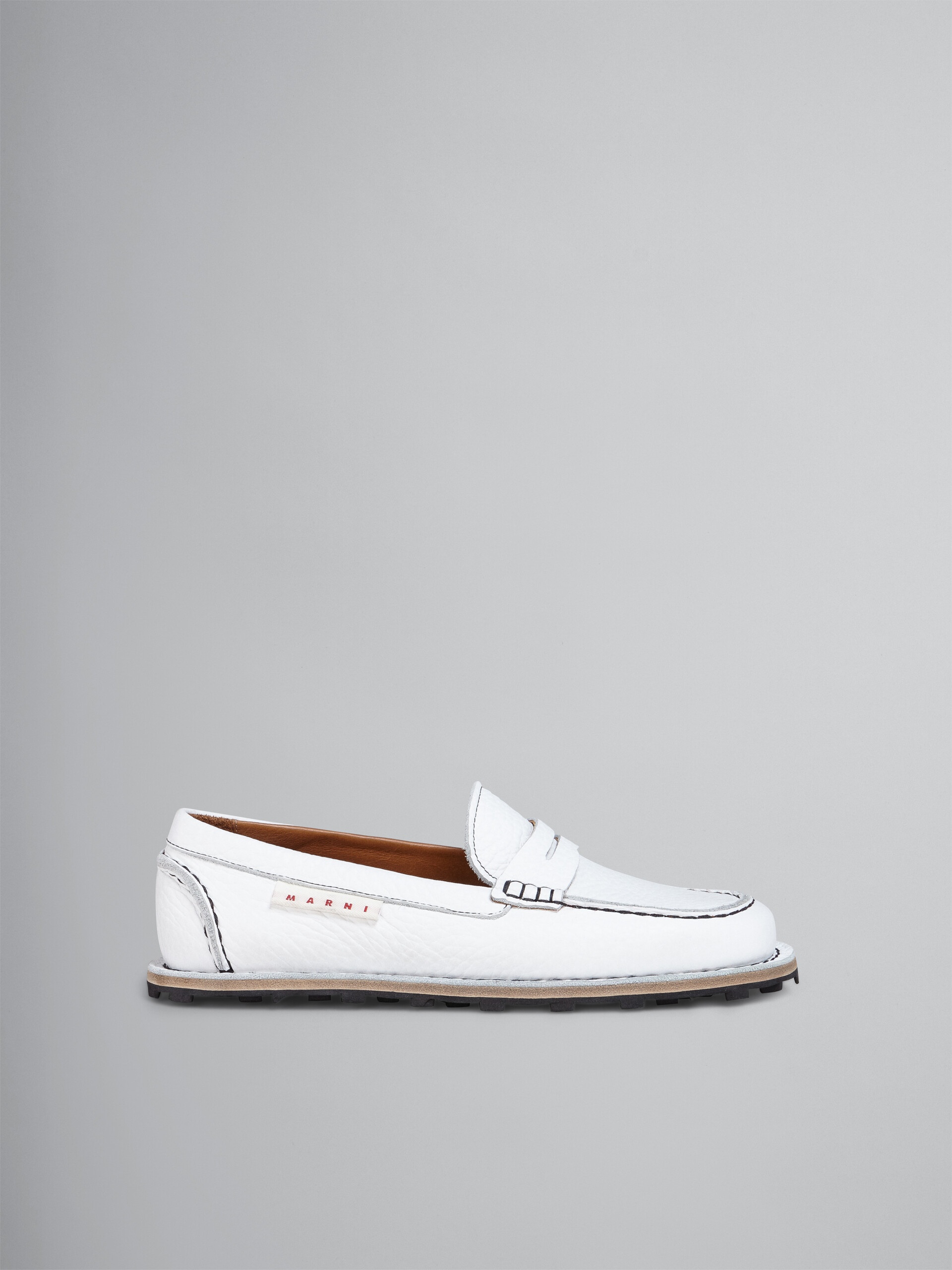 GRAINED CALF LEATHER MOCCASIN - 1