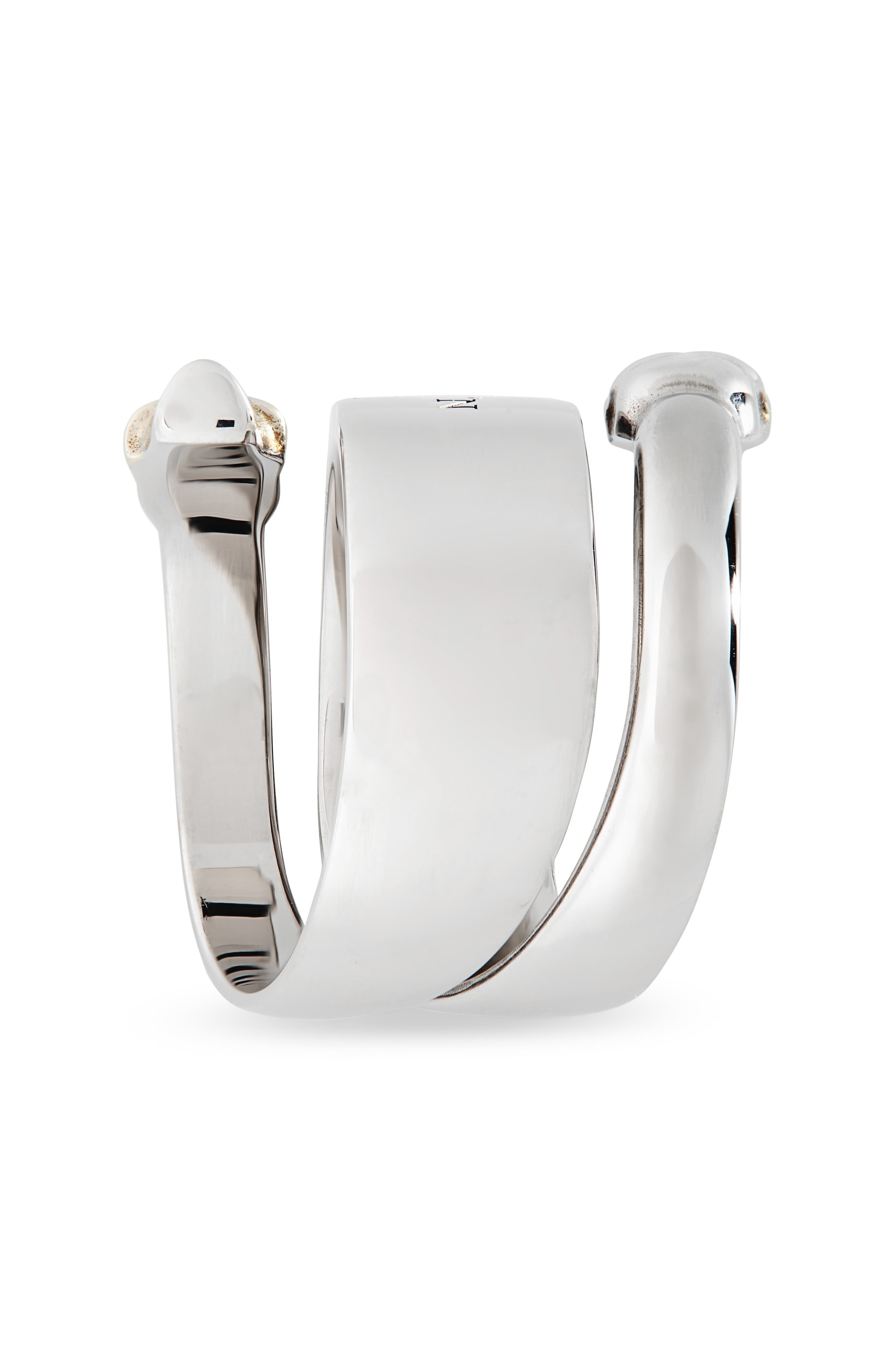 McQueen Twin Skull Ring in Mcq0911Sil.v.b Antil at Nordstrom - 2
