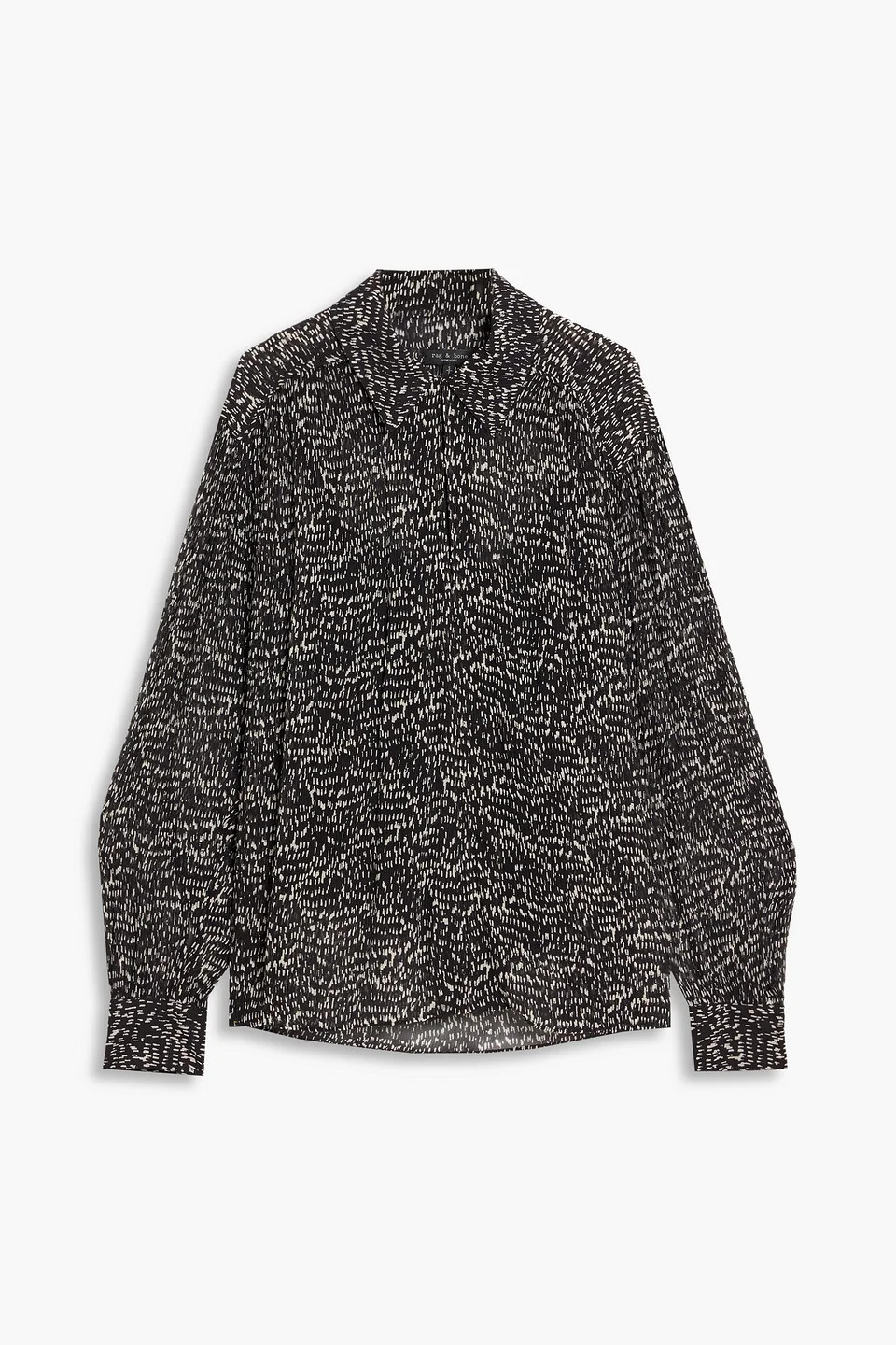 Emmy printed plissé silk-blend blouse - 1