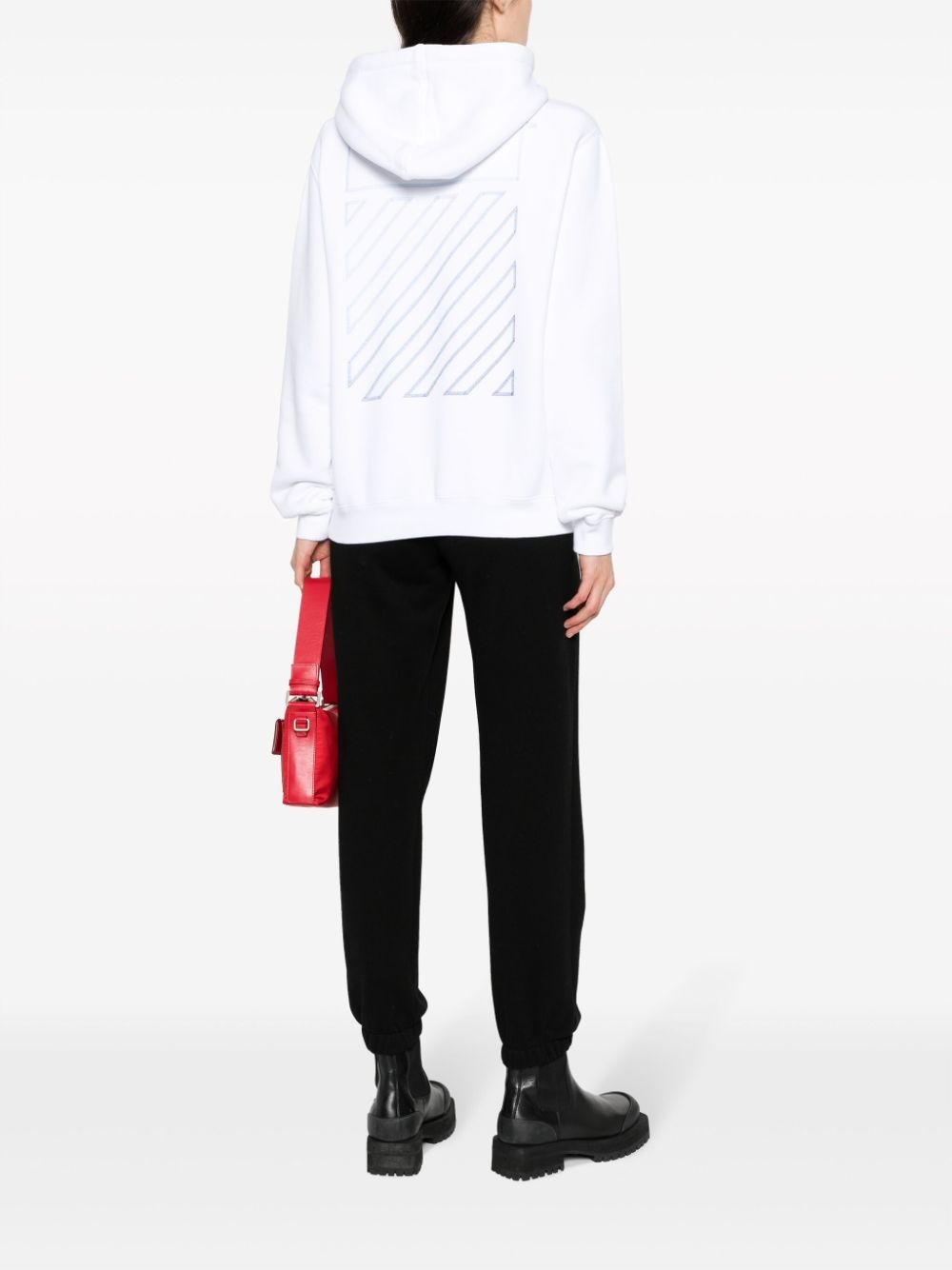 Diag Stripe-print cotton hoodie - 2