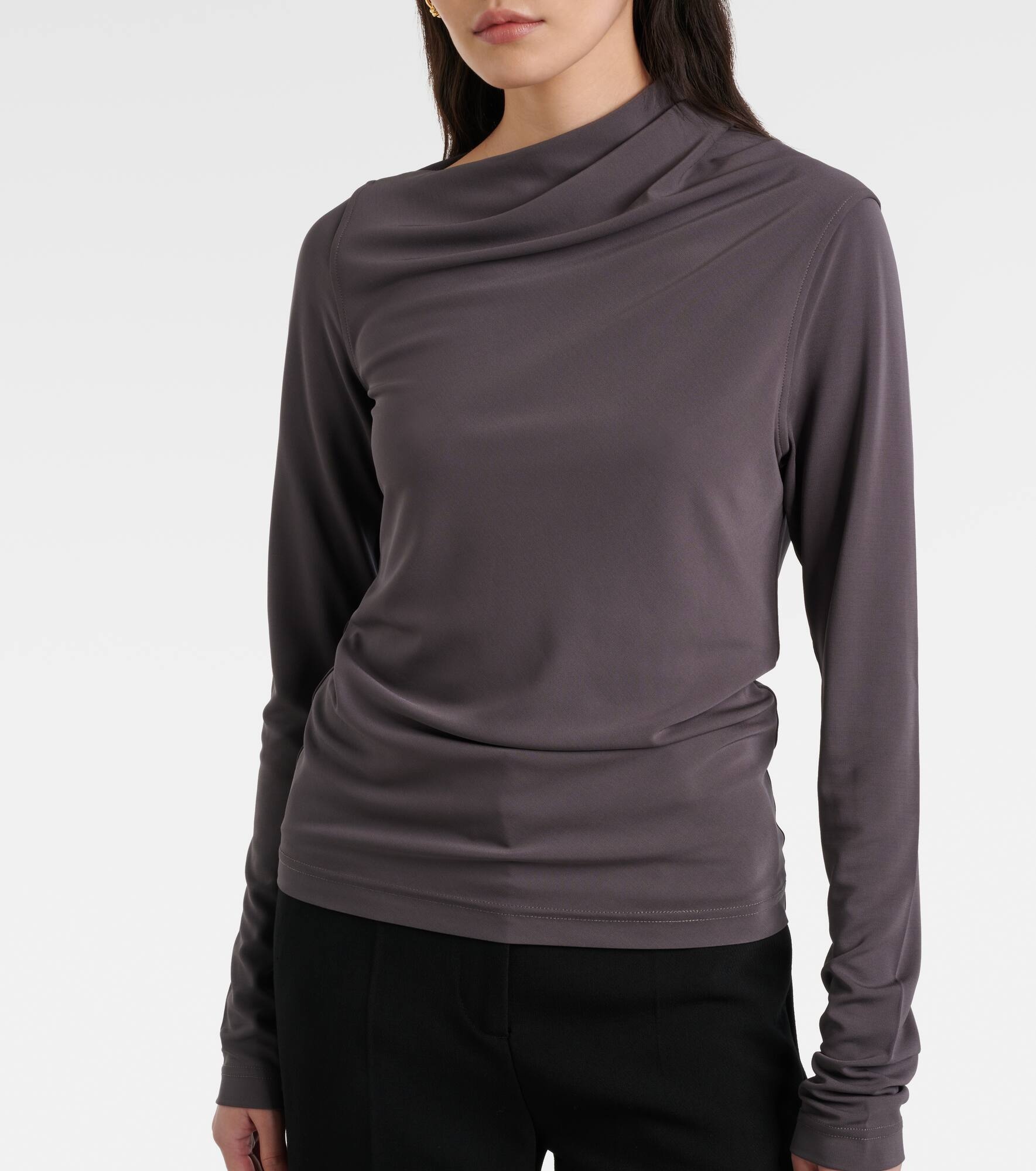 Draped jersey top - 4