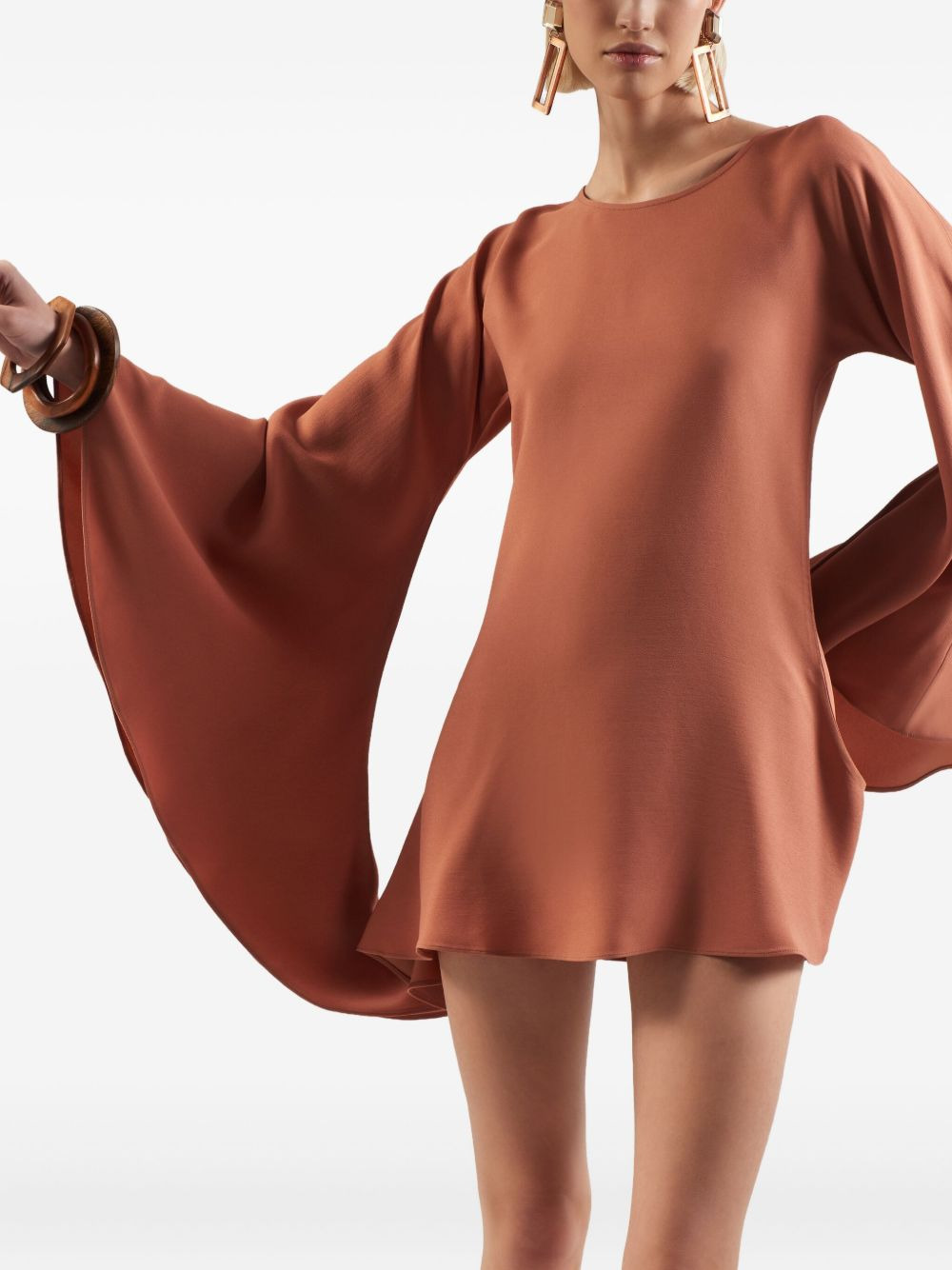 cut-out bell-sleeve mini dress - 4