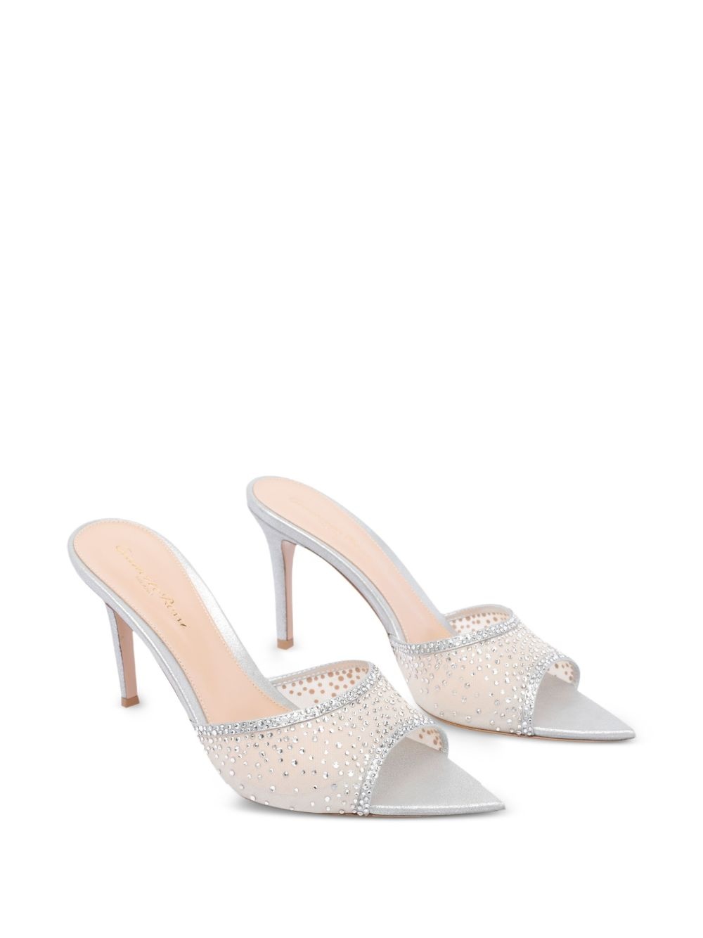 85mm crystal-embellished heeled mules - 2