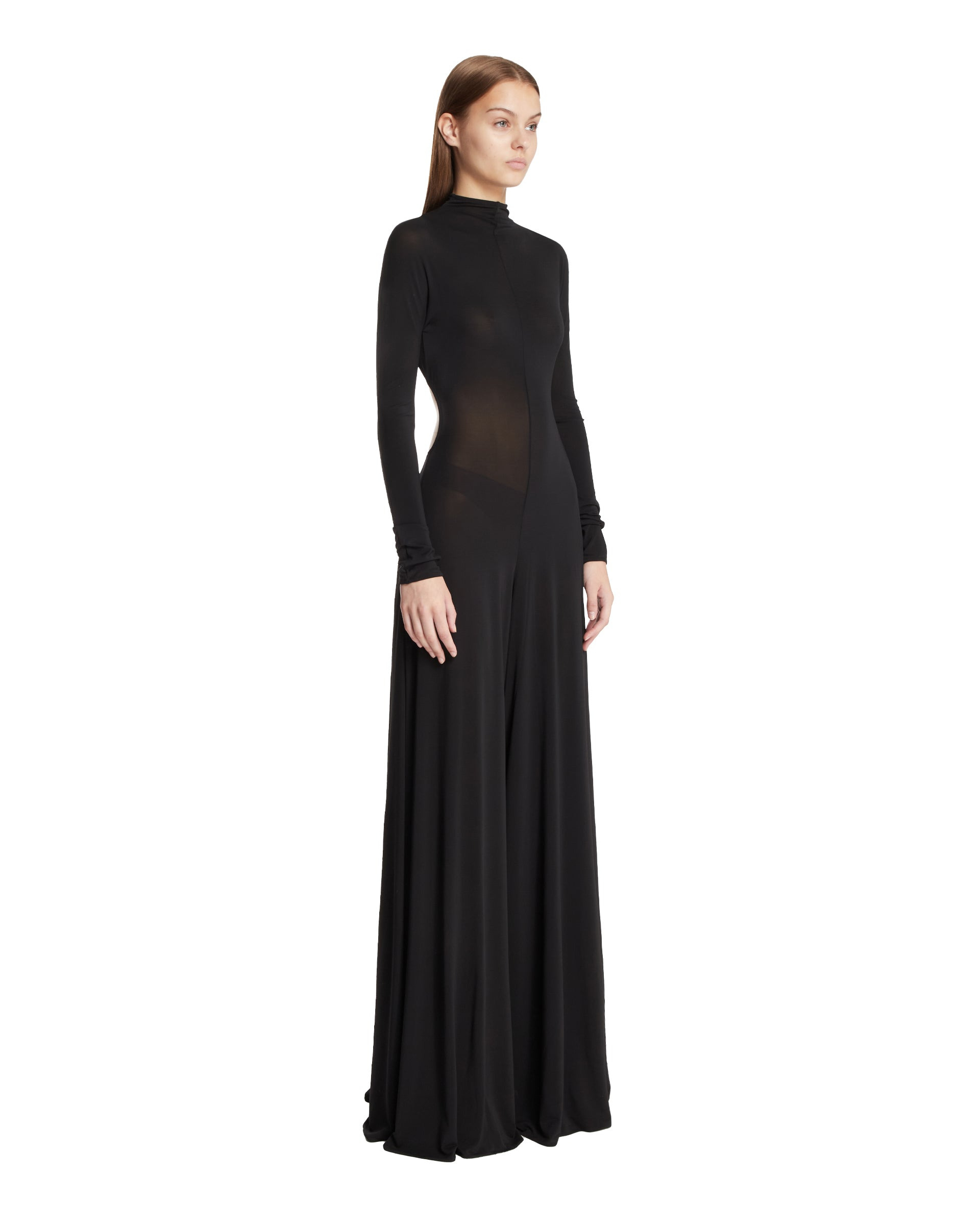 Black Backless Long Dress - 4