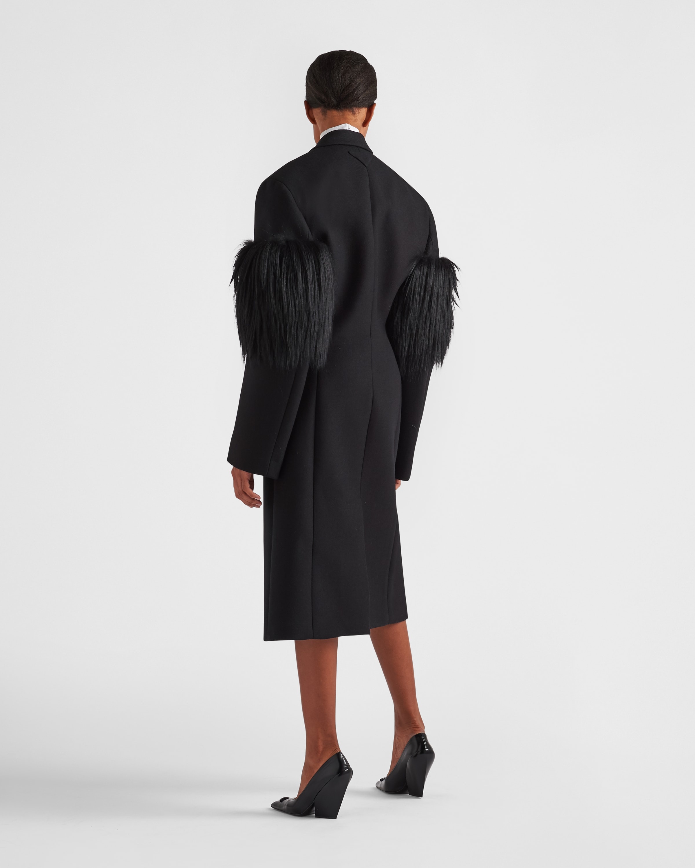 Double-breasted cloth and mohair coat - 5