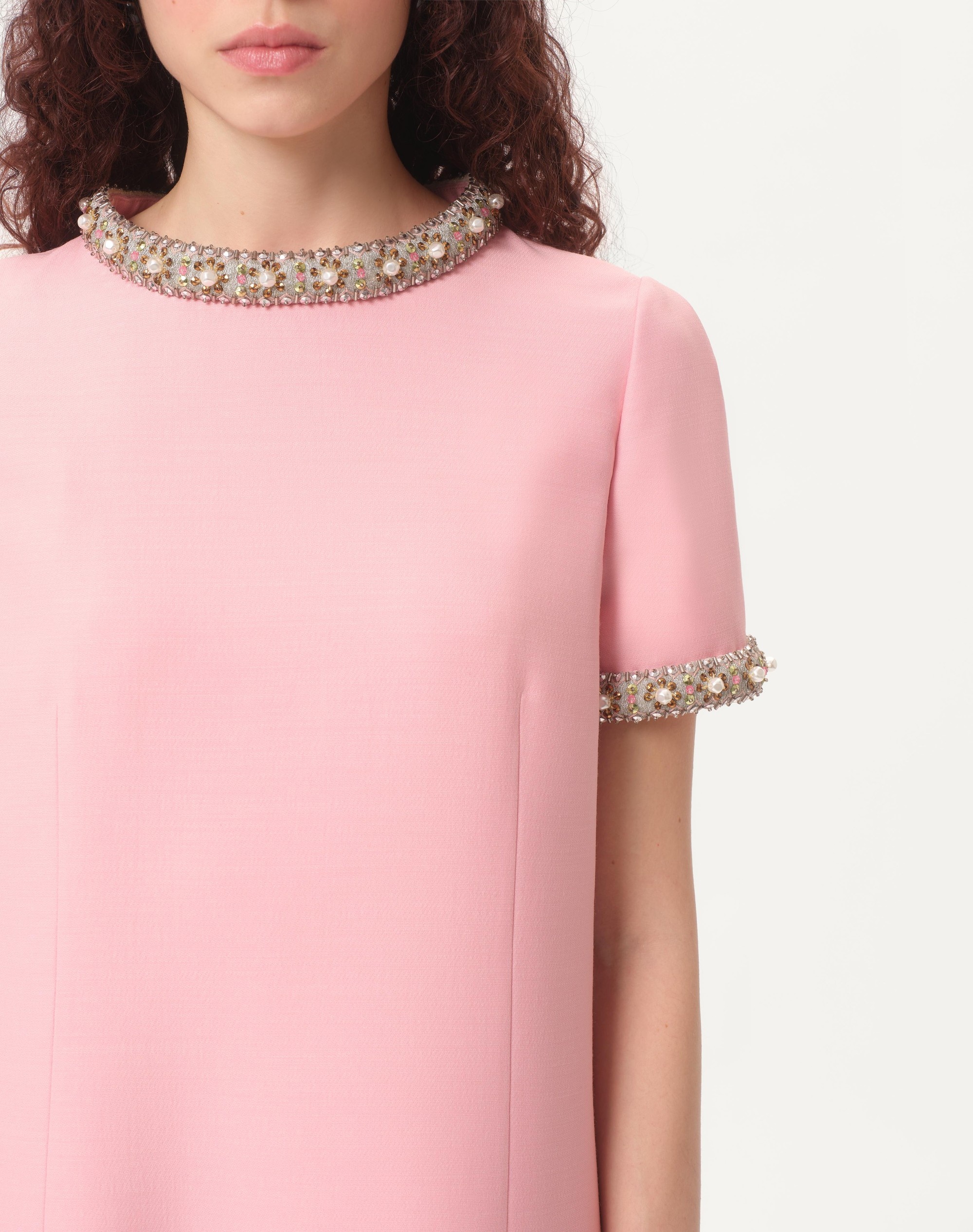 EMBROIDERED CREPE COUTURE SHORT DRESS - 3