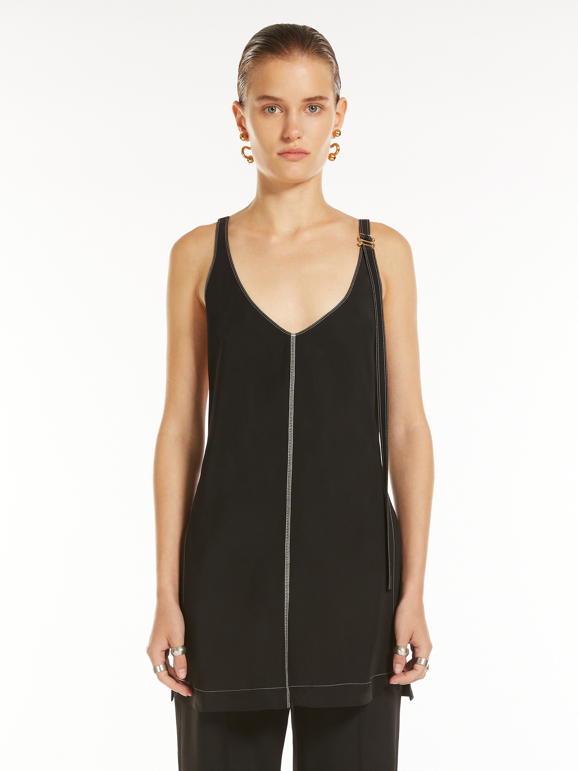 WASER Plunging-neck top - 3