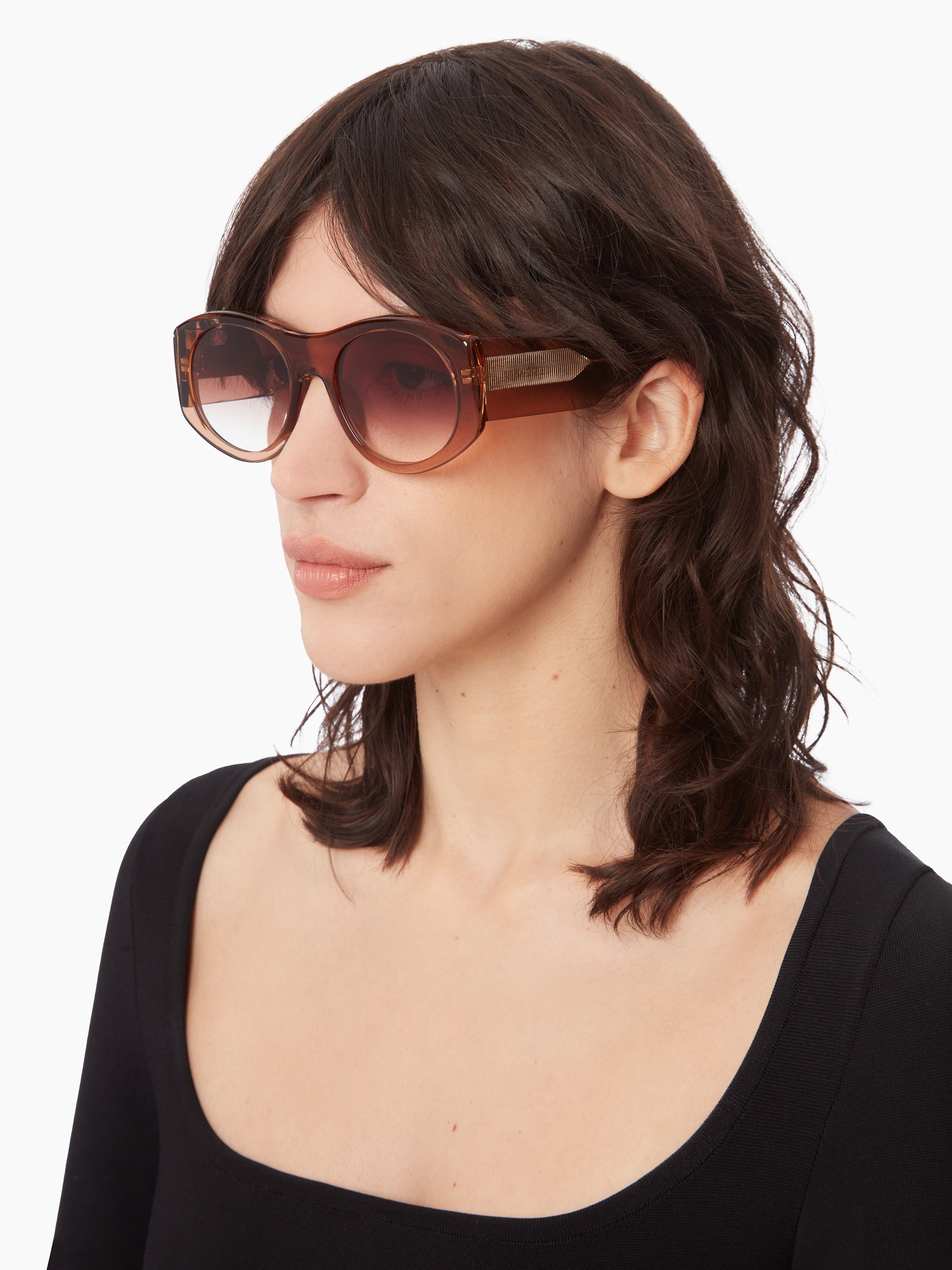 Full Moon Round shiny transparent sunglasses - 3
