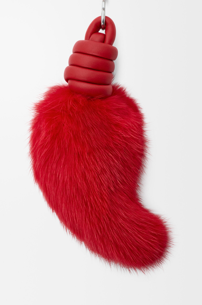 Lion tail charm in mink and calfskin 3