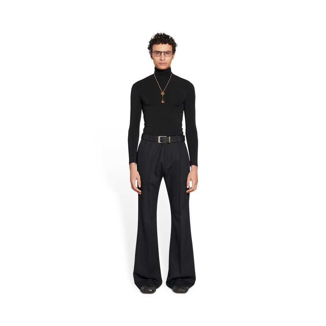 Tailored Flared Pants in Black - 2