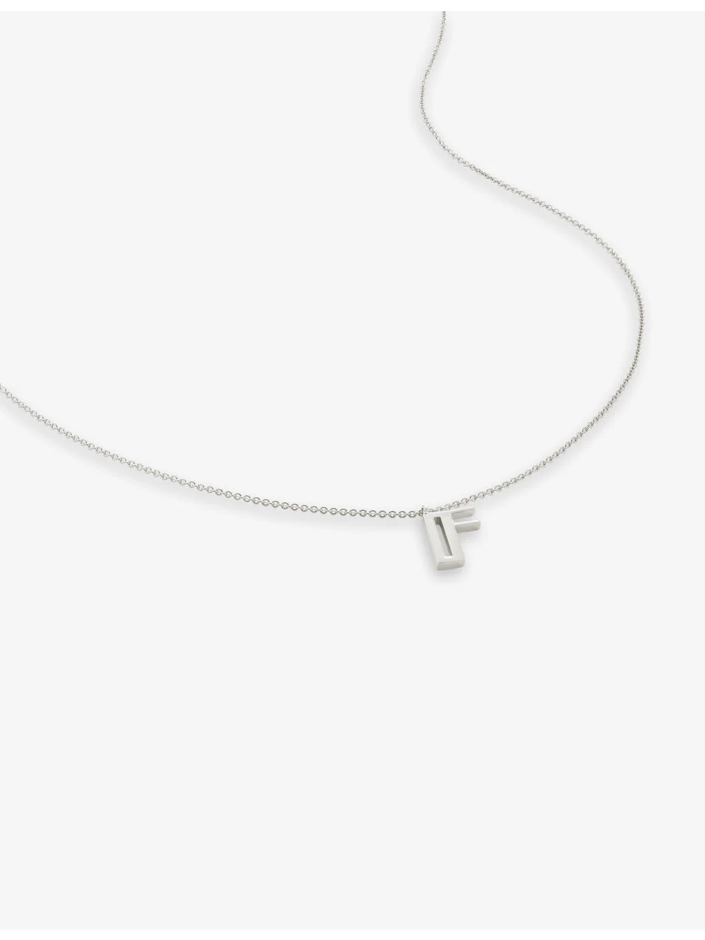 F letter-charm sterling-silver pendant necklace - 1