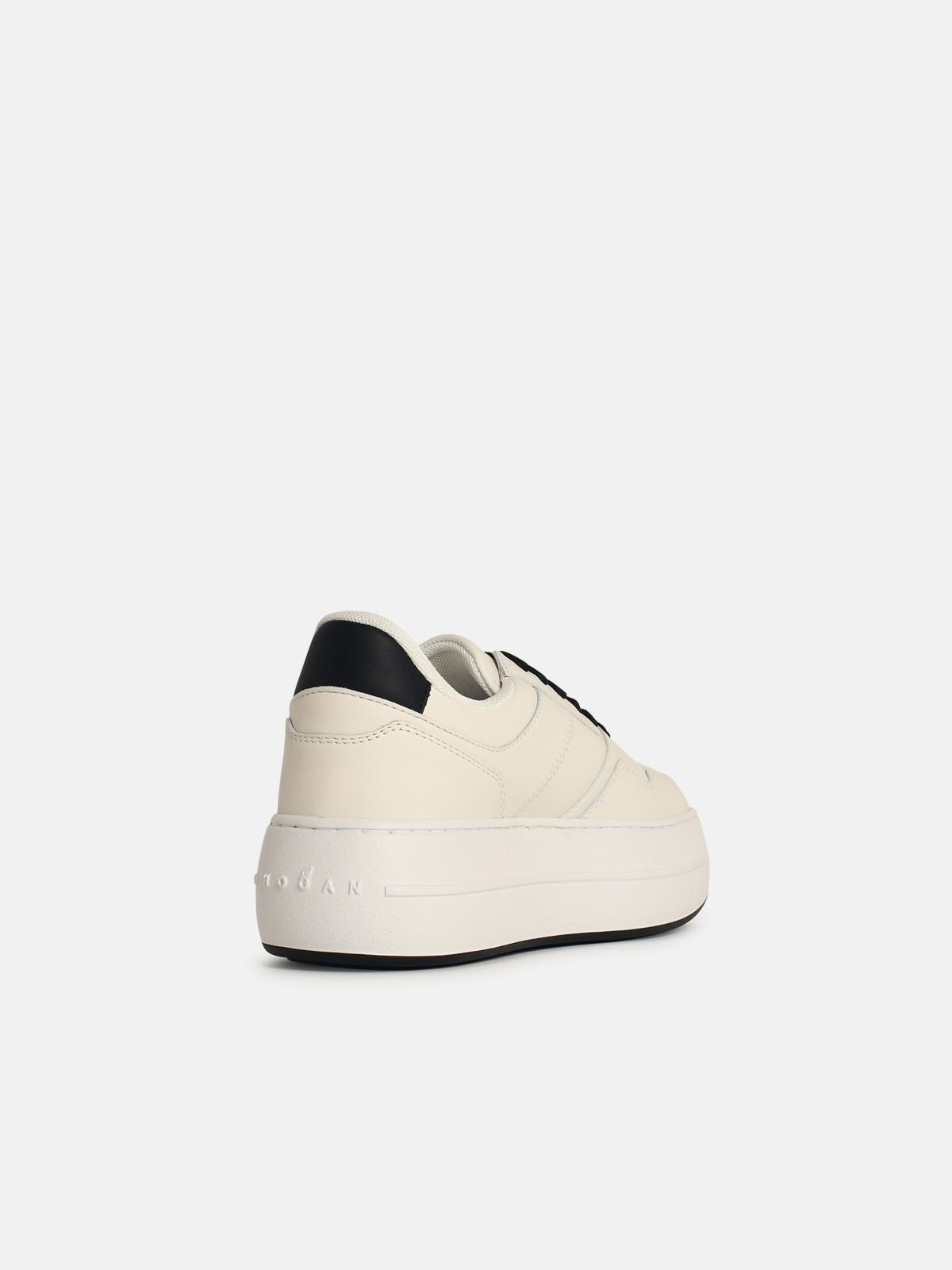 'H670' WHITE LEATHER SNEAKERS - 3