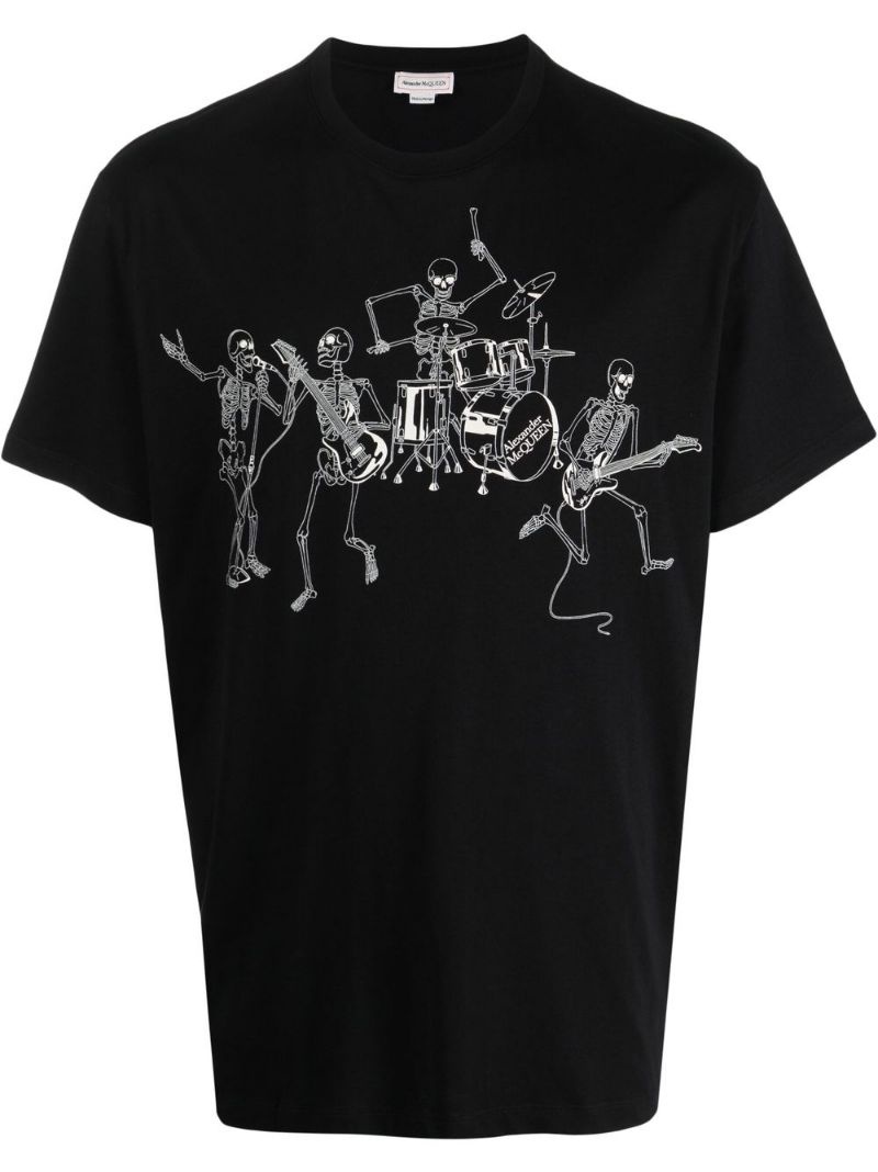 skeleton-print short-sleeved T-shirt - 1