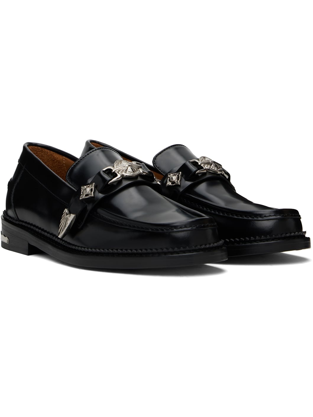 Black Metal Loafers - 4