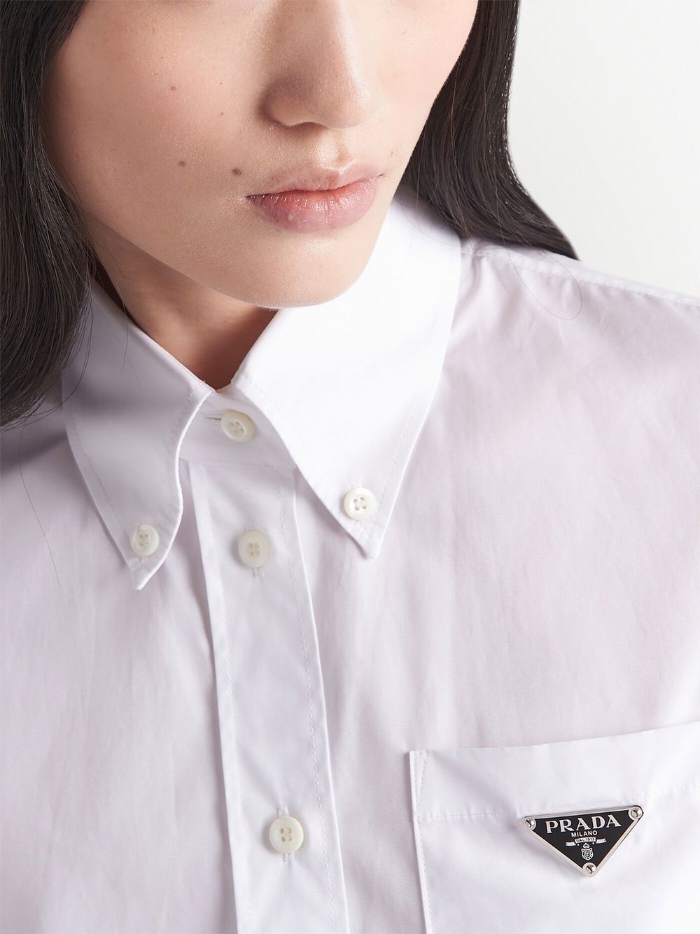 logo-plaque cropped shirt - 5