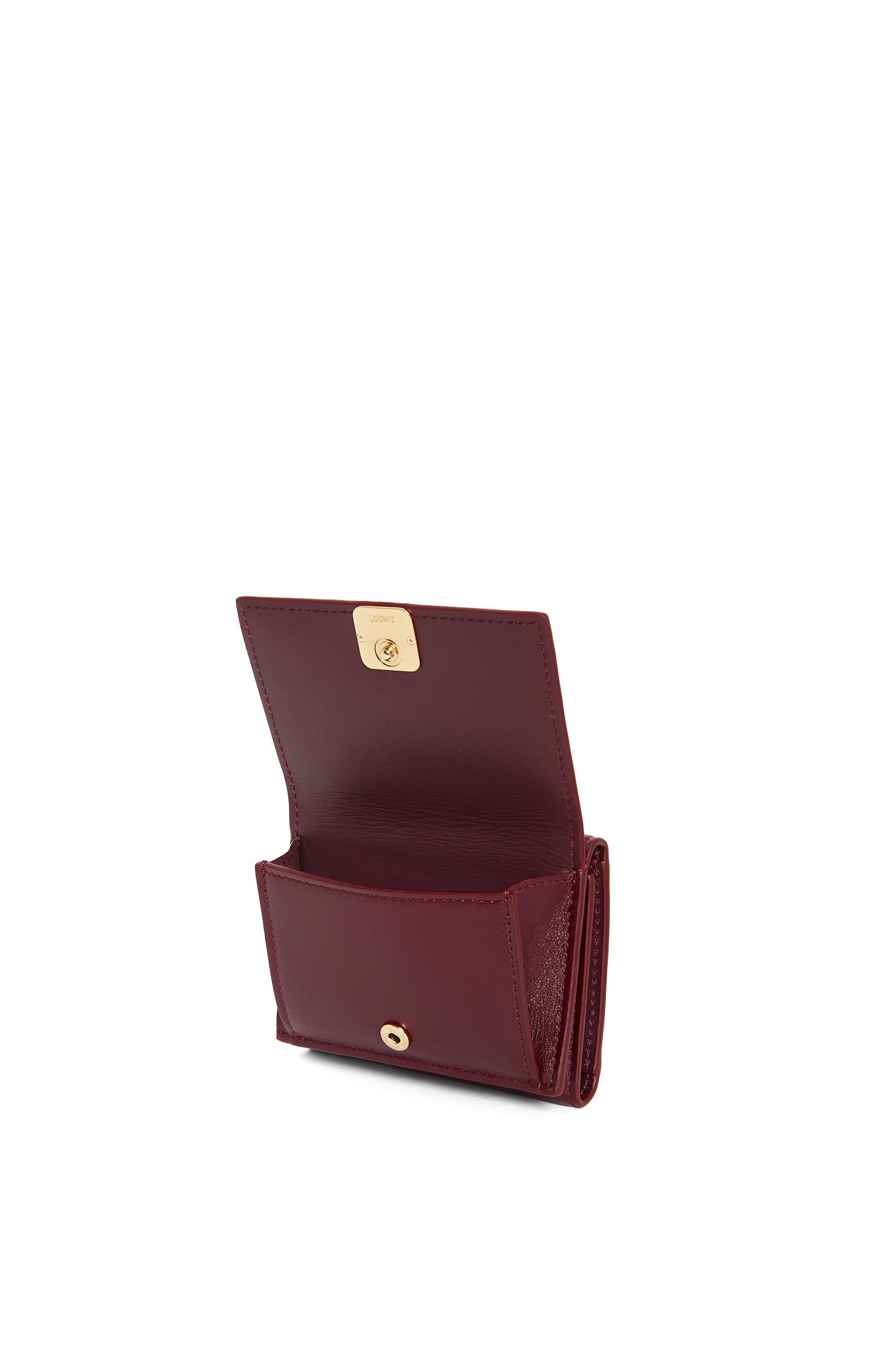 Puffer Anagram trifold wallet in shiny nappa calfskin - 3