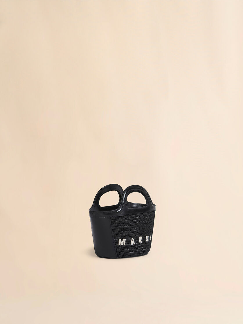 TROPICALIA MICRO BAG IN BLACK LEATHER AND RAFFIA - 6