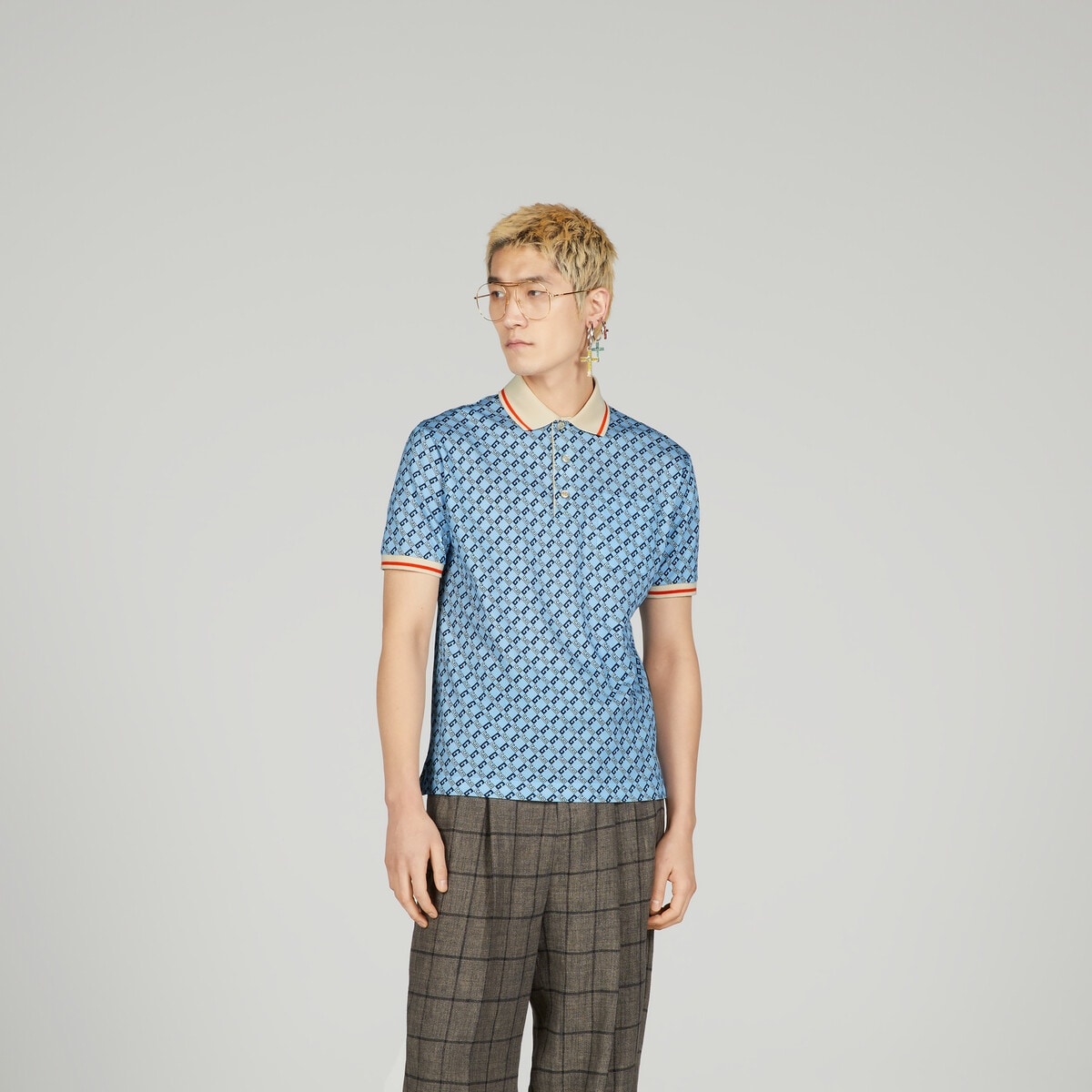 Geometric G cotton piquet polo shirt - 5