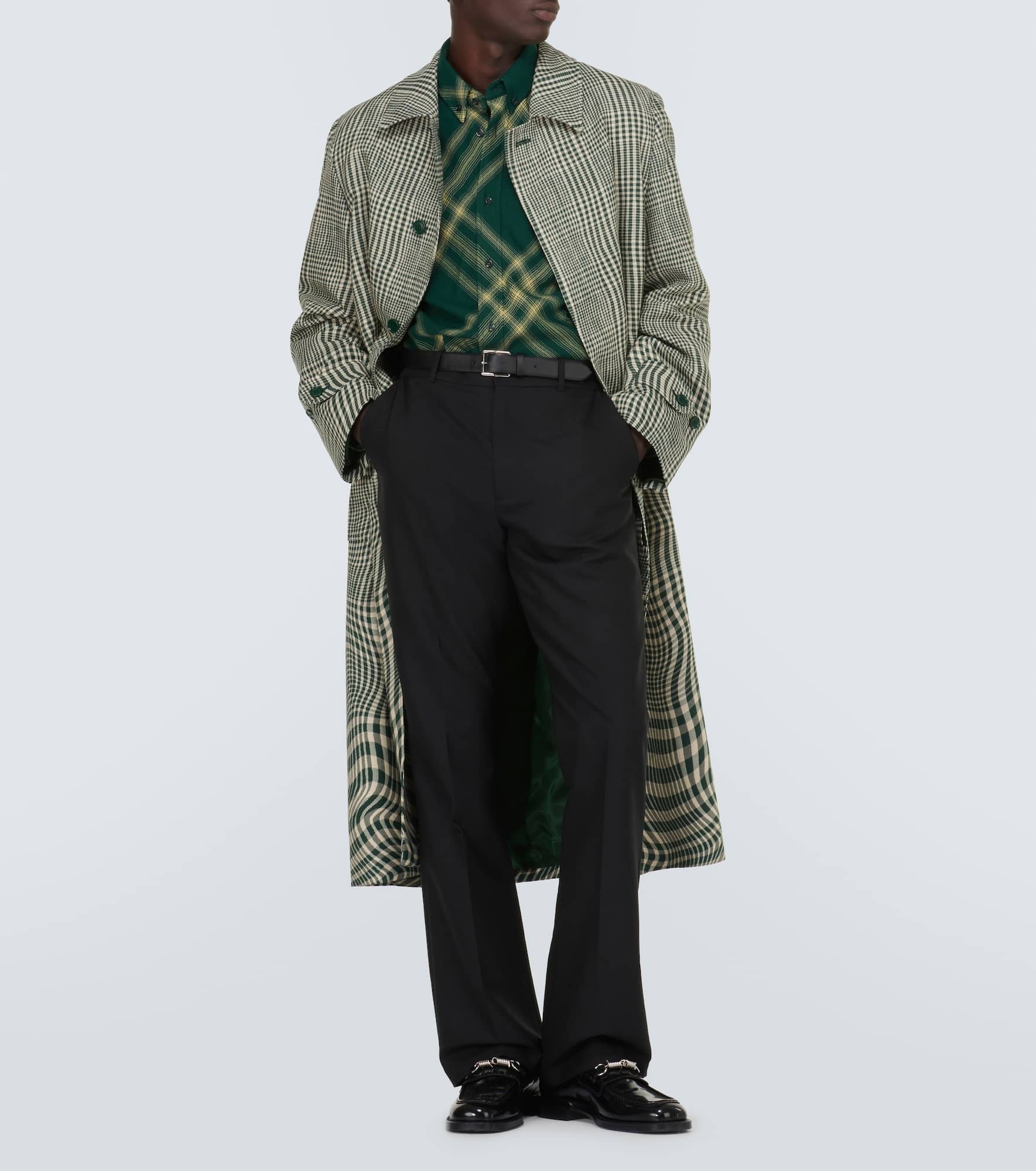Burberry check wool shirt - 2