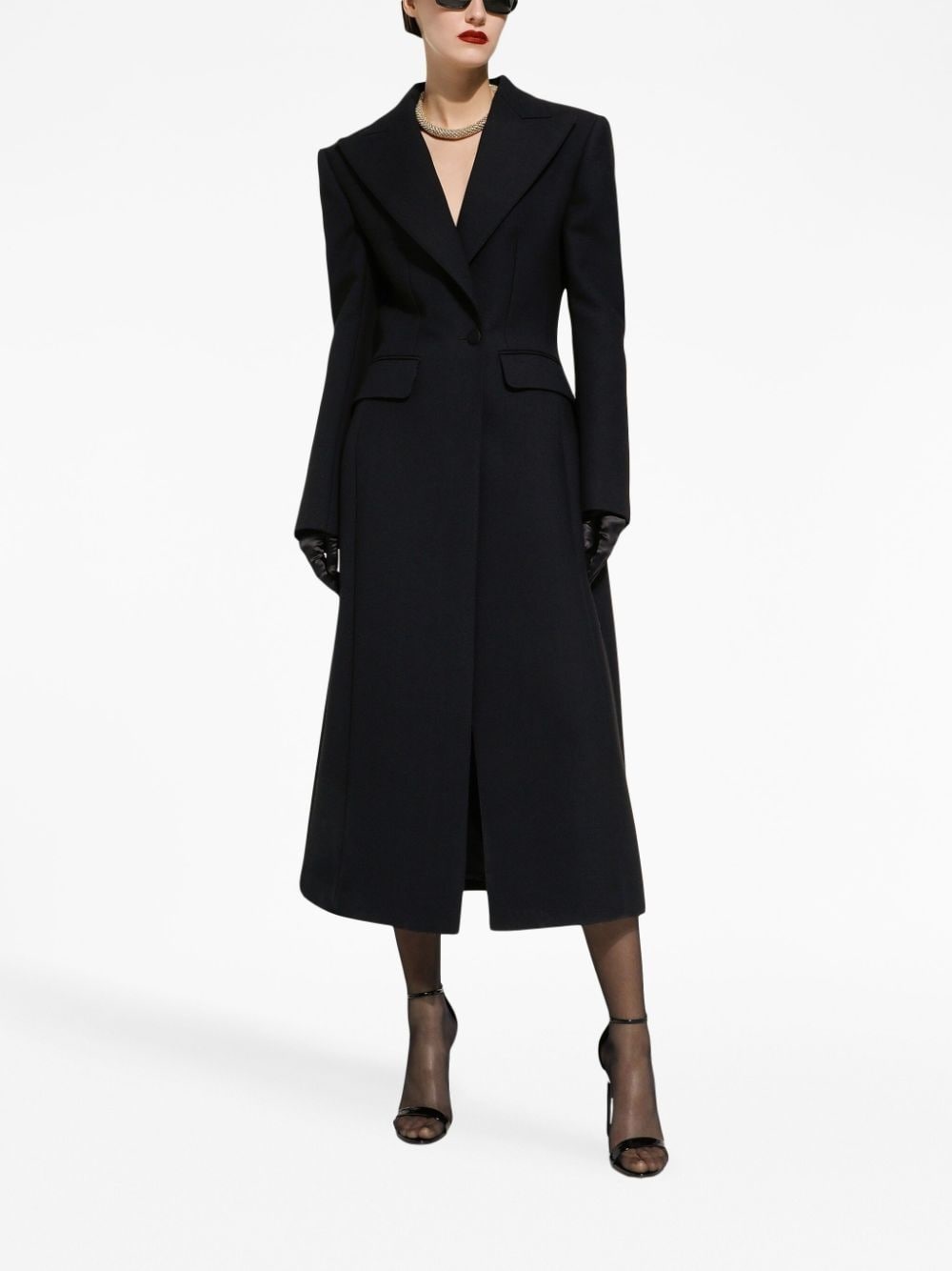 double-breasted long coat - 2