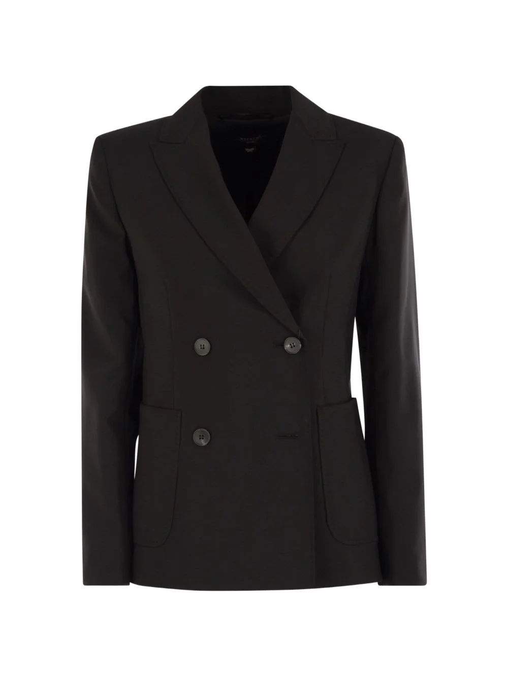 double-breasted notched wool blazer - 1