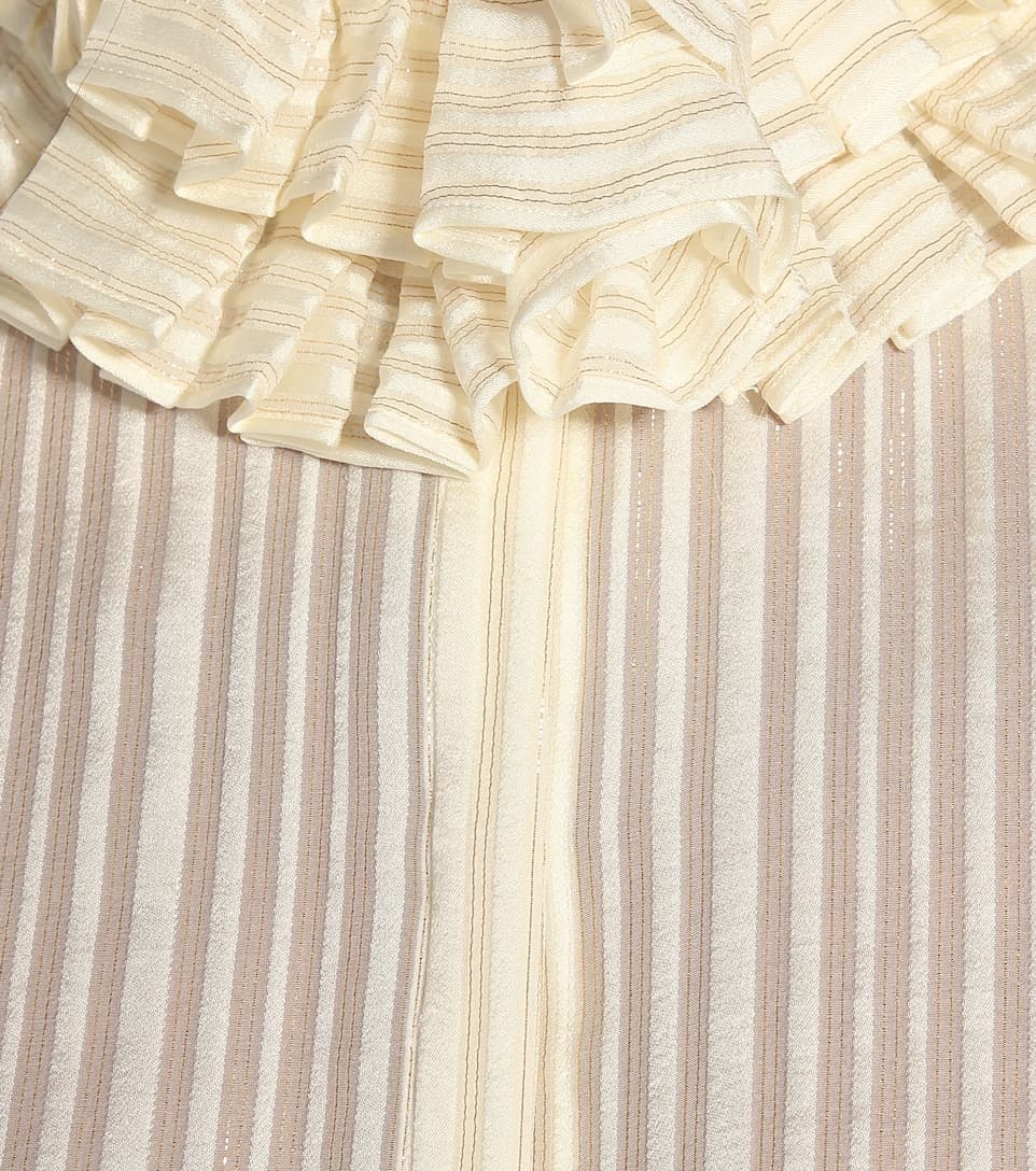 Striped lamé silk-blend top - 4