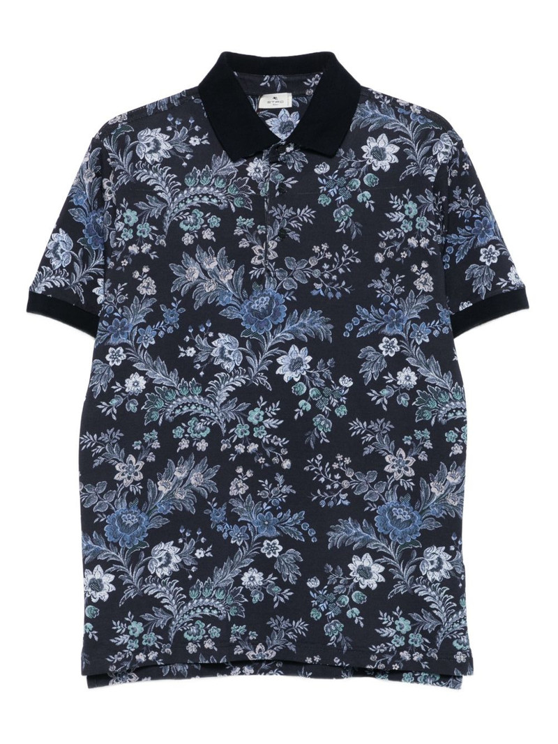 floral-print polo shirt 1