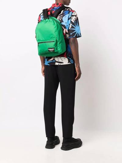 Alexander McQueen logo-patch detail backpack outlook