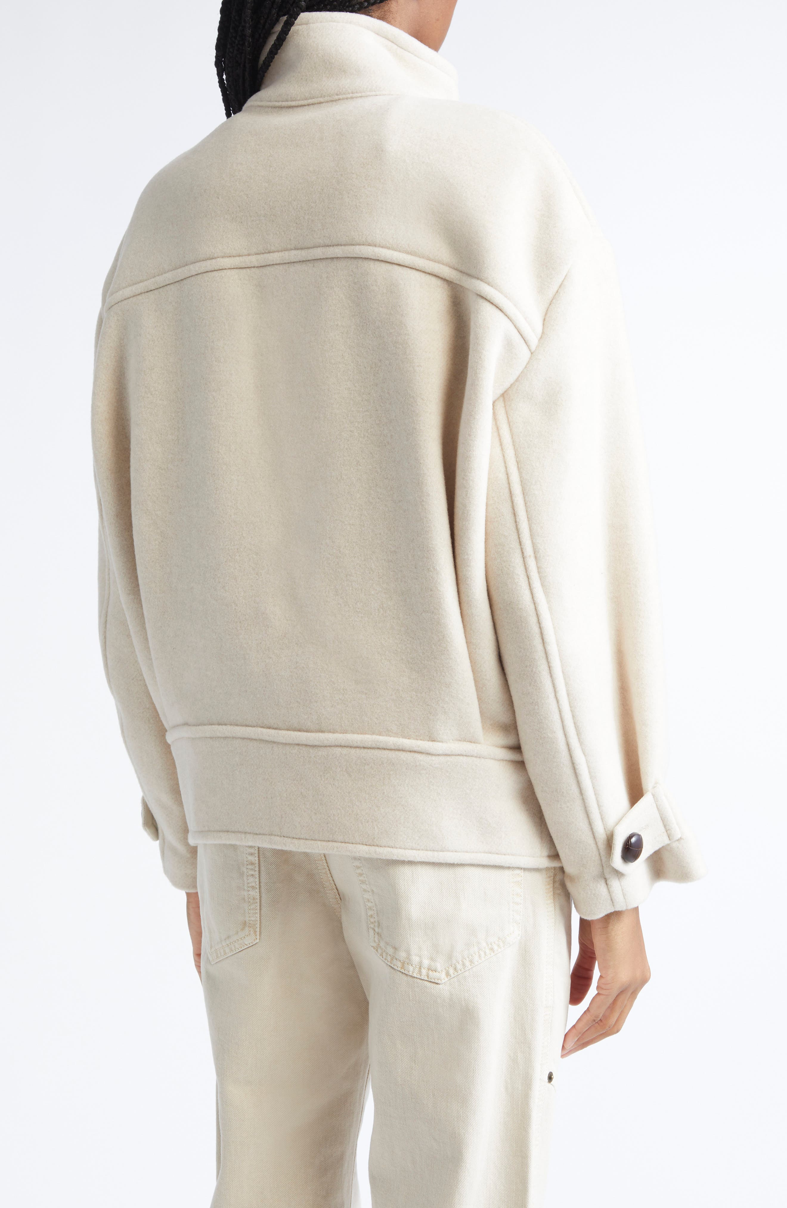 Isabel Marant Hanis Wool Blend Jacket in Ecru at Nordstrom - 3