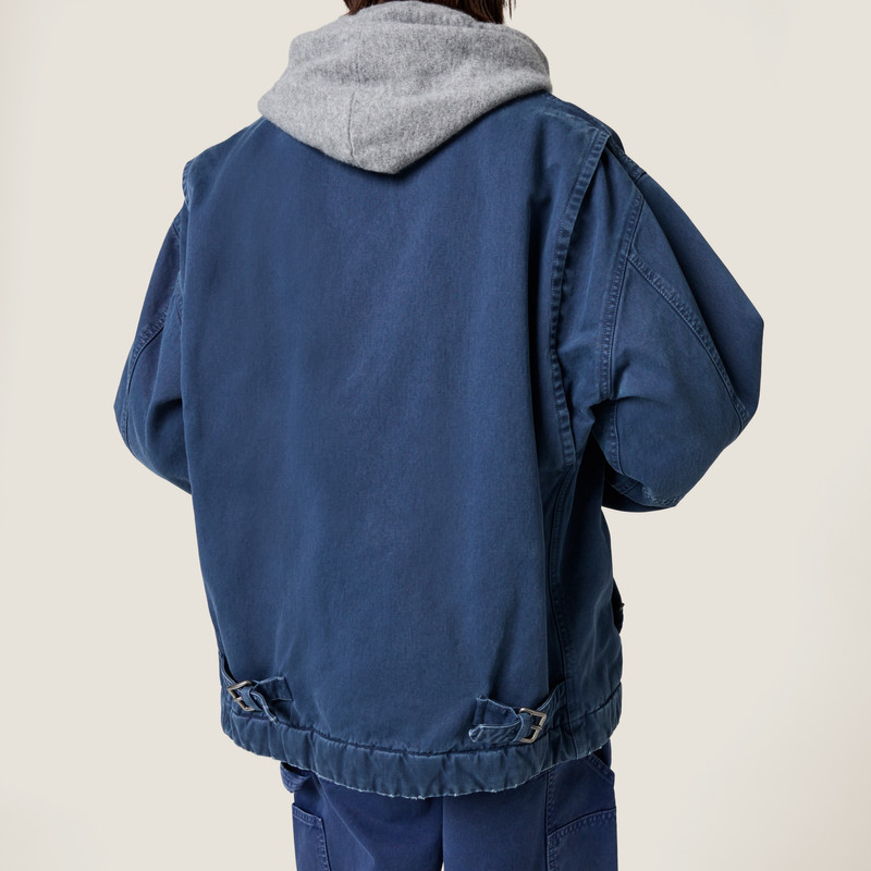 Gabardine trucker jacket with corduroy collar 6