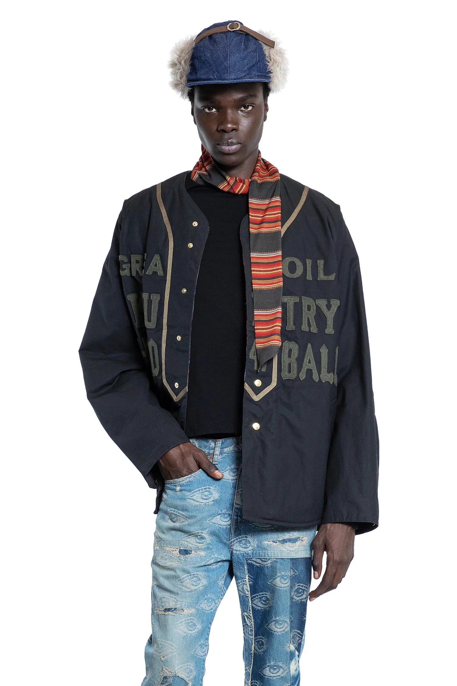 Cotton-Weather-Oil-Coated-Baseball-Blouson - 5
