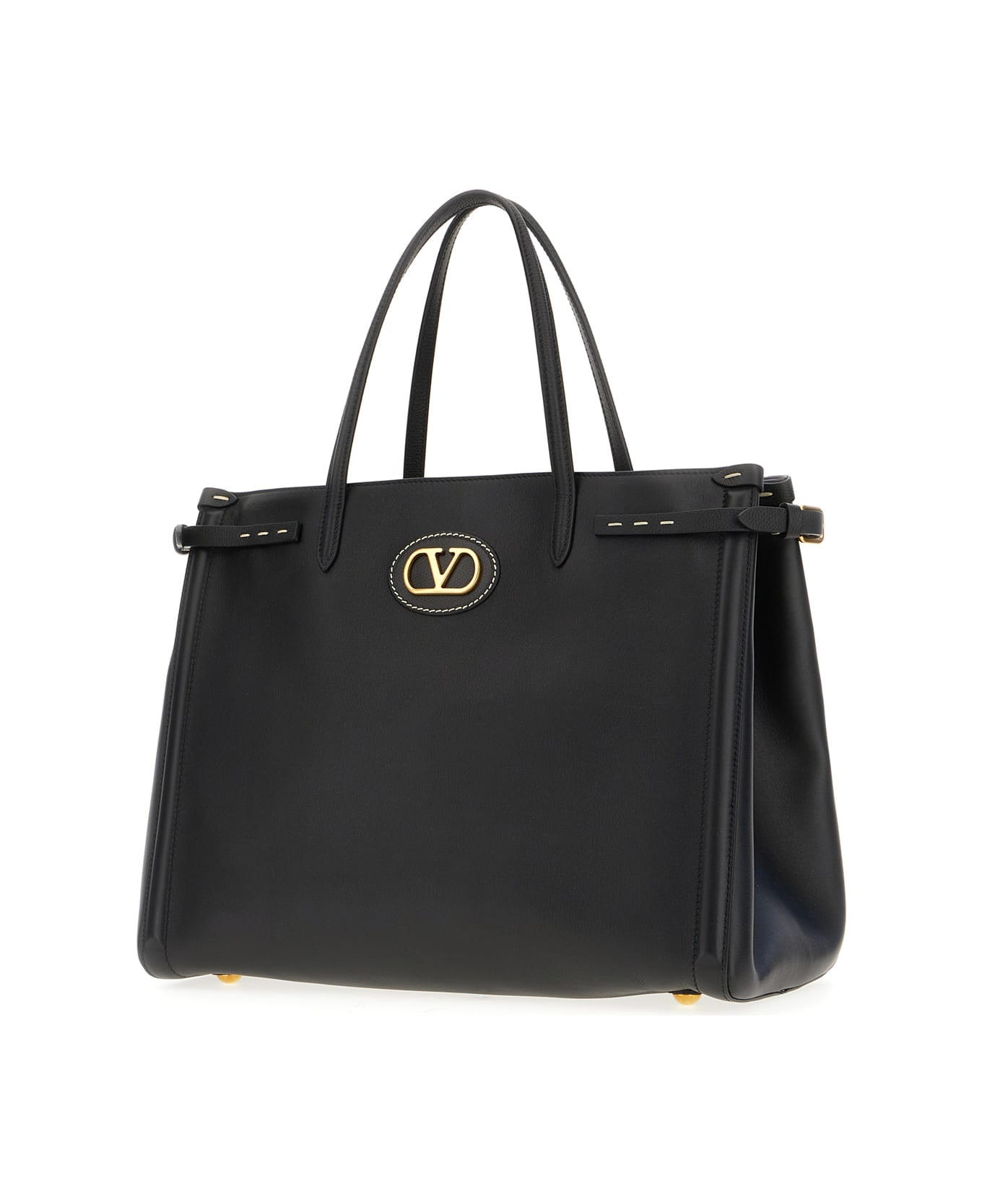 Black Leather Handbag - 2