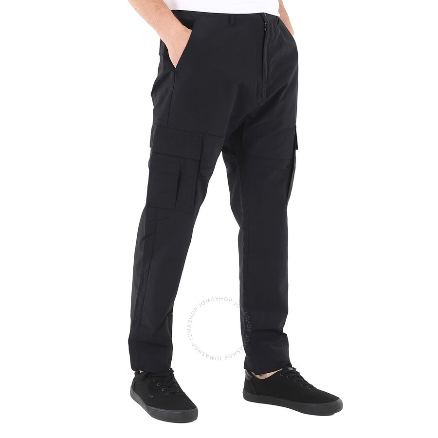 Marcelo Burlon Men's Black White Cross Logo Cargo Pants - 2