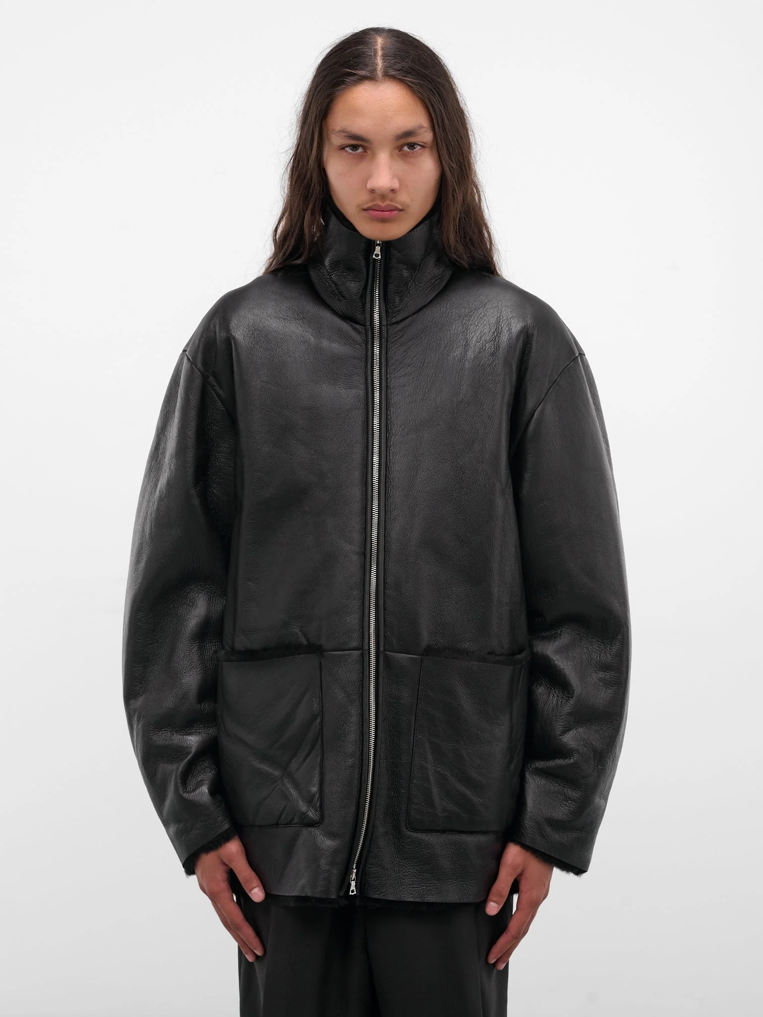 Black Sheep Leather Shearling Jacket - 1